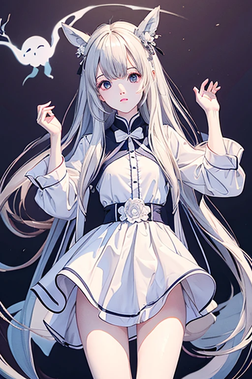 highest quality、masterpiece、High sensitivity、High resolution、ghost、Double teeth、Thin thighs、