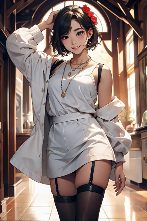 highest quality、masterpiece、High sensitivity、High resolution、ghost、Double teeth、Thin thighs、