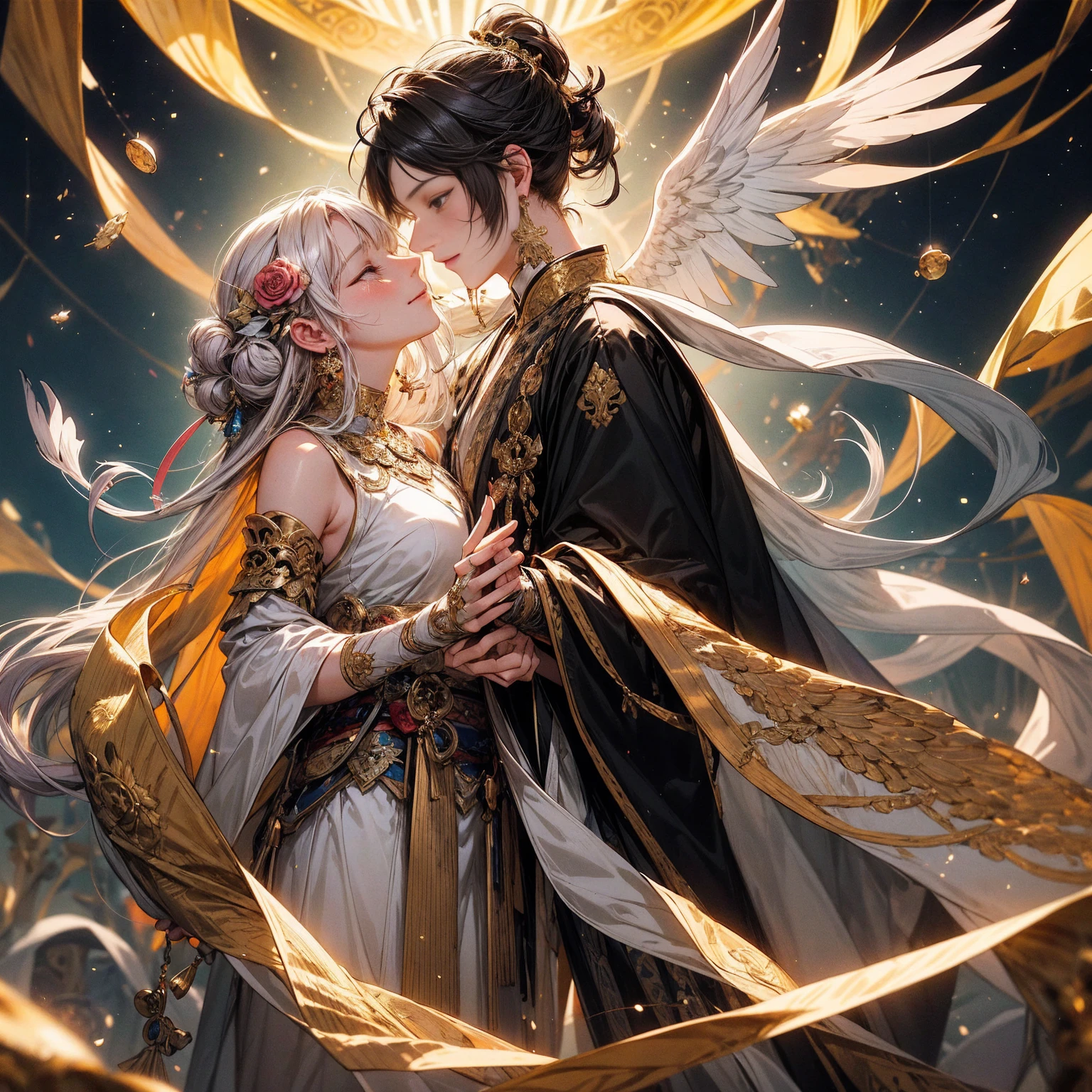 「Yab-Yum」A huge Roman emperor named Constantine I「great」A cute girl from the Land of the Rising Sun snuggles up to the head of the statue。they are a happy couple、full of love。Their love is、It transcends the shackles of faith and religion。That love is、It's a microcosm that lives within garden quartz、It's a galaxy、It's a clear sky before dawn。Their relationship unfolded in a tranquil time、Marble floor and colorful ores、diamond、Morganite、Kunzite、rose quartz、Inca Rose、rhodochrosite、Decorated with jewels of love such as rhodonite。Their love is時空を超えた幸福であり、Has the power of healing, forgiveness, and repentance。They are united in a sacred prayer、That figure is super beautiful and the scale is endless。Their relationship is detailed and elaborate、It links a nostalgic past with an exciting future。Their love is現代的であり、It is a super high quality entity such as Akashic Records and Book of Life。It's a divine digital art、filled with pure light。That love is深い感動を呼び起こし、It's something that brings tears、Symbolizes the happiness of love。They are Aizen Myoo and Cupid、They are like angels of love、It embodies the mercy and wisdom of Shinto and Buddha。their relationship built a lyrical and heart-full world、Has wisdom, compassion, and healing powers。They look like Alma Tadema and Michelangelo、Gustave Doré、Comparable to William Blake's works。They are soulmates and twin flames depicted in tarot cards and oracle cards、It's like a twin ray、Happy Buddha and Buddha paintings、It also exists in Buddha statues。They symbolize the integration of East and West、Tibetan Buddhism or Gandharan style、It is also familiar to the world of tanga。their relationship also touched on the realm of mysticism、It shows their existence as a soul-like。Their love is地上の運命と天界の至福を結びつけ、It's super beautiful and has become a masterpiece。they are humanity's treasure、It symbolizes the truth of the universe。Their appearance became a bridge between the sacred and the secular、It is an iconic, diverse, and colorful entity。that relationship is depicted as digital art、It becomes a sensory motion。It has a sublime meaning、It questions the meaning of living and dying。They embody the light of the Central Sun、The truth of Dainichi Nyorai and the essence of the Rishukyo、Kobo Daishi holds Kukai's prayer。Their appearance resonates with Koyasan's three-dimensional mandala、It embodies the miracles of Komyo Shingon。Their love is密教や天台宗、Transcending the teachings of the Shingon sect、It also extends to regions such as the Taizo Realm and the Kongo Realm。they transcend everything in the mandala、It's the truth itself
