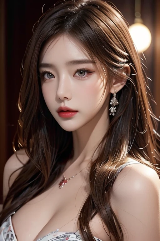 high quality work，Realistic artwork，Ultra Premium Graphics，8K HD CG Works，High quality graphics，High-definition and elaborate CG work，10x pixels，Ultra-fine detail：1.1，Advanced Technical Details：1.1Realistic photo effects，Indoor lighting effects：1.5，Natural soft light：1.5. Light effects（Virtual Light Effects：1.8），Ultra-high resolution，Shiny Dress，Silver long hair，Silver Hair，Transparent Hair，Hair with attention to detail（High quality hair detail：1.1）Clear Eyes，Double eyelids are beautiful，Sharp eye makeup, Creates exquisite eyelash makeup, Thin eyebrows, Very fine eye，High nose, Beautiful red lips, Rosy Cheeks, Delicate makeup applied , Pretty face, The face shape is perfectly balanced,（Advanced Face Detail：1.1）beauty,Centered,Looking into the camera,Approaching perfection,dynamic, In Cyberpunk City, View Viewer, moonlight,Very detailedな,Digital Painting,artステーション,コンセプトart,Smooth,Sharp focus,figure,art：Carne Griffith、Vadim Kashin . Powerful brushwork, Bold colors, Abstract Form, Expressive, Emotional, 公式art,unity 8k wallpaper,Super detailed,beautifully、aesthetic,masterpiece,highest quality,(zenTangle, Mandala, Tangle, enTangle),(フラクタルart:1.3),One girl,Medium chest,Very detailed,dynamic angle,((Cowboy Shot)),The most beautiful form of chaos,elegant,Brutalist design,Vibrant colors,Romanticism,James Jean,Robbie Dowie Anton,Ross Tran,Francis Bacon,Michael Mraz,Adrian&#39;s genius,Petra Cortright,Gerhard Richter,takato yamamoto,Ashley Wood,Atmospheric,Ecstasy of Musical Notes,I can see the flowing notes,，女性のartワーク，Dress full body video，realism，Great cleavage，Your eyes are shining brightly today
