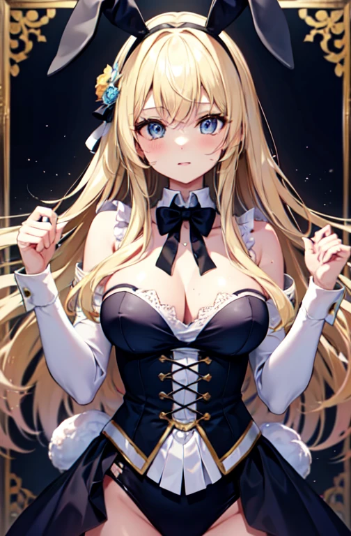 (Five Fingers, Four fingers and a thumb), Super beautiful girl, (masterpieceの顔, masterpieceの目:1.1), (Long Blonde Hair), break, flat_chest, Huge_chest, wide_Waist, Open your mouth and laugh, Long eyelashes, compensate, break, Bunny girl, Bunny ears, Rabbit&#39;s Tail, Patent leather leotard, wrist_cuffs, bow tie, expensive_Heel, break, (Bare arms, Exposing shoulders), break, (Large mesh fishnet stockings:1.3), casino, Roulette table, Lots of coins, masterpiece, highest quality, It captures a very cute moment, Depth of written boundary, Super detailed, ultra expensive resolution, c4d, Octadale, 3D Modeling, 8k, 16k,