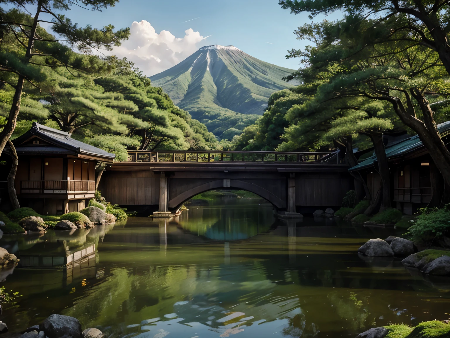 oil painting of a japanese environment