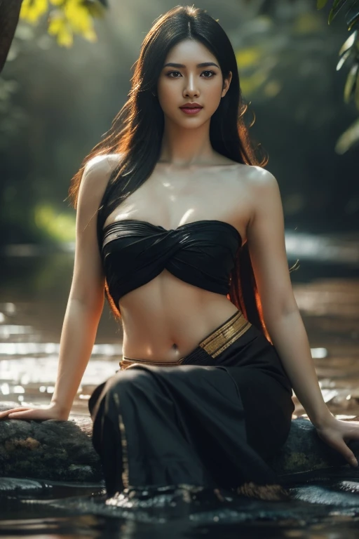 25 year old Thai woman opens her legs,, bare chest,,ผมหางม้า long hair,Floating up,)) black eyes,abdominal muscles, plump body, Chest 38 inches,Huge nipples overflowed., rift, morning sun, staring at the viewer, (sexy poses), ((facial details)), Double eyelids, 3D photography, 8k,Shot with the most advanced Fuji 45 camera.,000,000,000 pixels,  (digital painting, hdr, high contrast, Thai Chut Set, Strapless shirt, long hair,black eyes, morning sun, staring at the viewer, (sexy poses), ((facial details)), Double eyelids, finished, realistic, Masterpiece, Highest quality, lens flare, shade, old measure, measure, [[Chromatic aberration]], By Jeremy Lipking, By Antonio J.. Manzanedo, digital painting, hdr, high contrast

