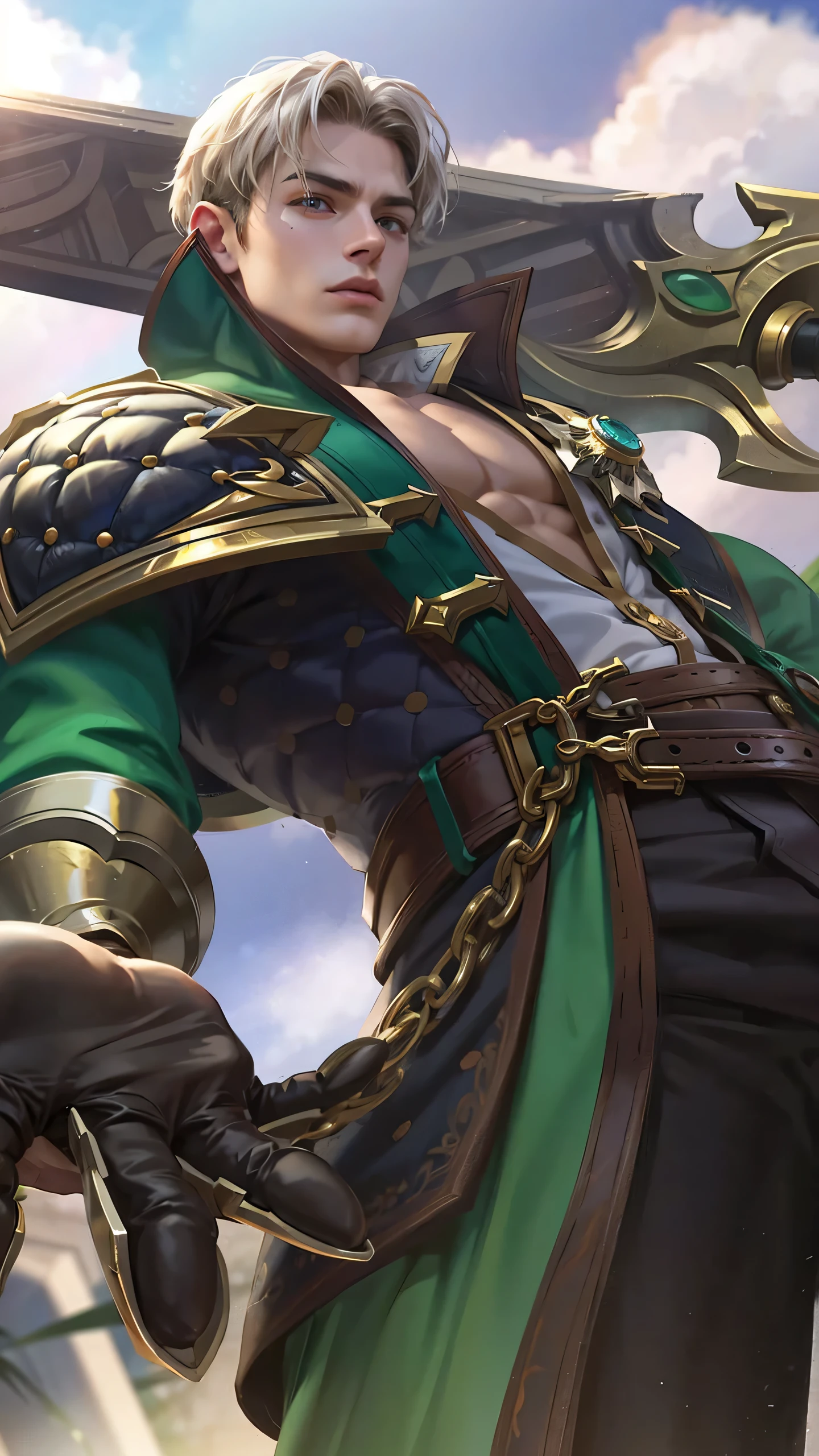 Best quality, masterpiece, detailed skin texture, detailed clothes texture, detailed face, super detail, 8k, intricate detail, 1 boy, The color doesn't change, Muscle guy, 1 guy