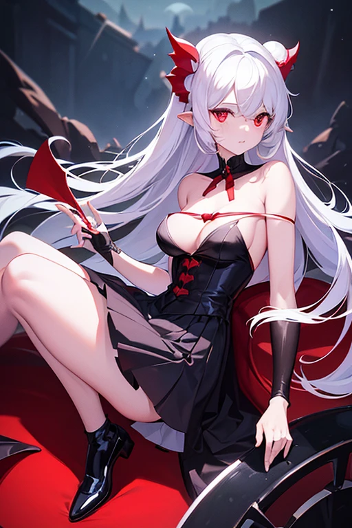 Araffe dressed as a snow White with a red bow and a red bow, Beautiful vampire queen, 臉紅 realistic role play, 《Adventure Treasure》Marceline, anime girl role play, 4K HD snow White hair, Beautiful vampire queen, snow White as a d &D Fighter, snow White, anime role play, role play, Vampire Camilla, Has long black hair, on the street,Torn clothes,big breasts big areolamasterpiece, best quality, high quality, Very detailed CG uniform 8k wallpaper, blossoming landscape, dry place,such as an empty desert, dearest, cunning, mono lake, common tree, 3D digital painting, Award-winning photography, Bokeh, Depth of Field, HDR, bloom, Chromatic Aberration, Reality, Very detailed, Popular on artstation, Popular on CGsociety, Wheels within wheels, High Detail, Dramatic, midjourney's Artwork 1Girl, (Dakota:1.0), blue eyes, Pixie Short Hair, blush, Human Resources Bikini (Large Breasts:1.0), (Large areola:1), , (Pure face_V1:0.5) Increase height Clothes got wet