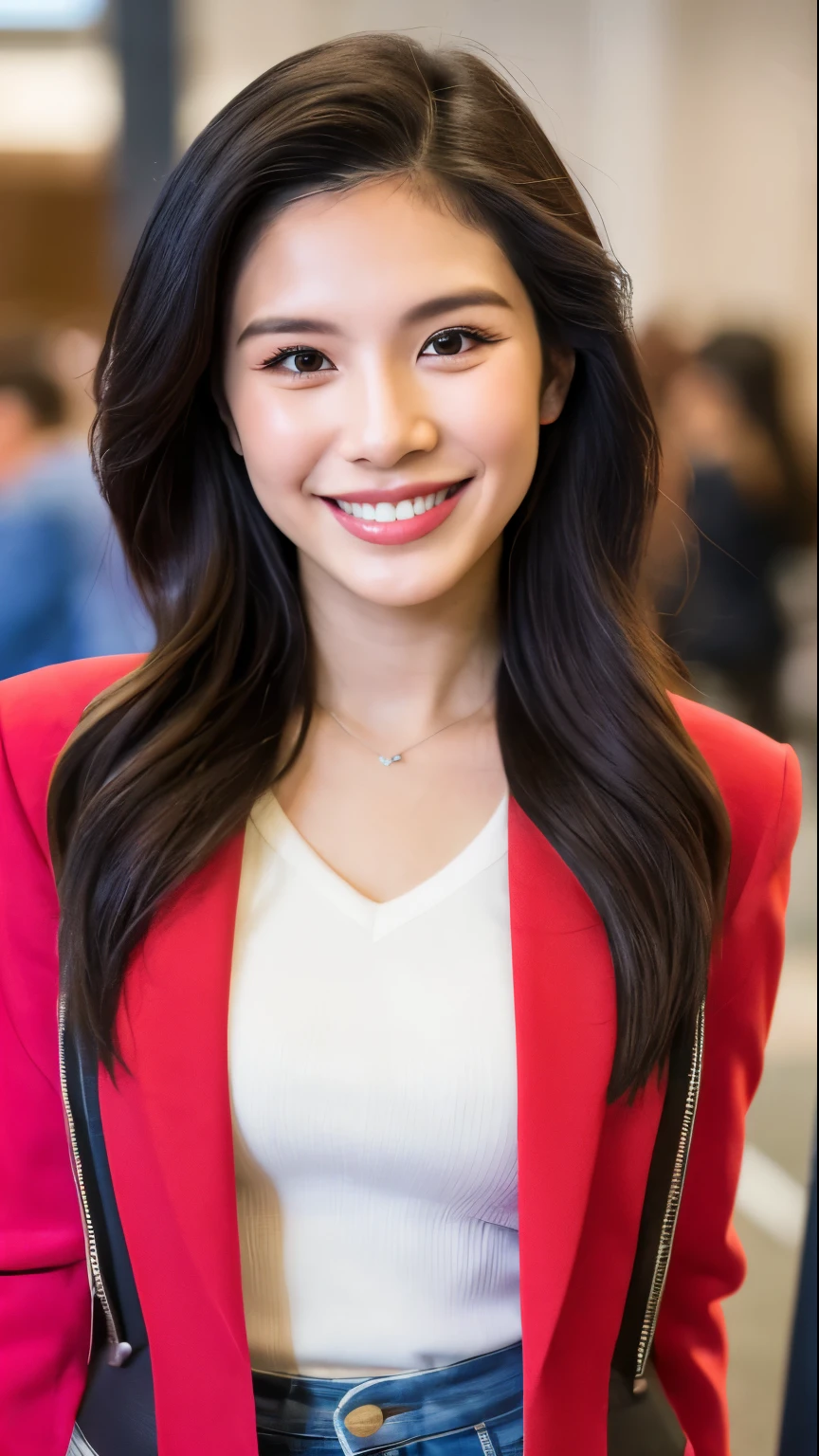 Gal, ripped muscle, muscular body, pale skin, smile(blush), button-up shirt, thin necklace, [ultra detailed skin:1.2], 8k uhd, full body, stand, sweat, cum on face, crowd, public, plane cabin,