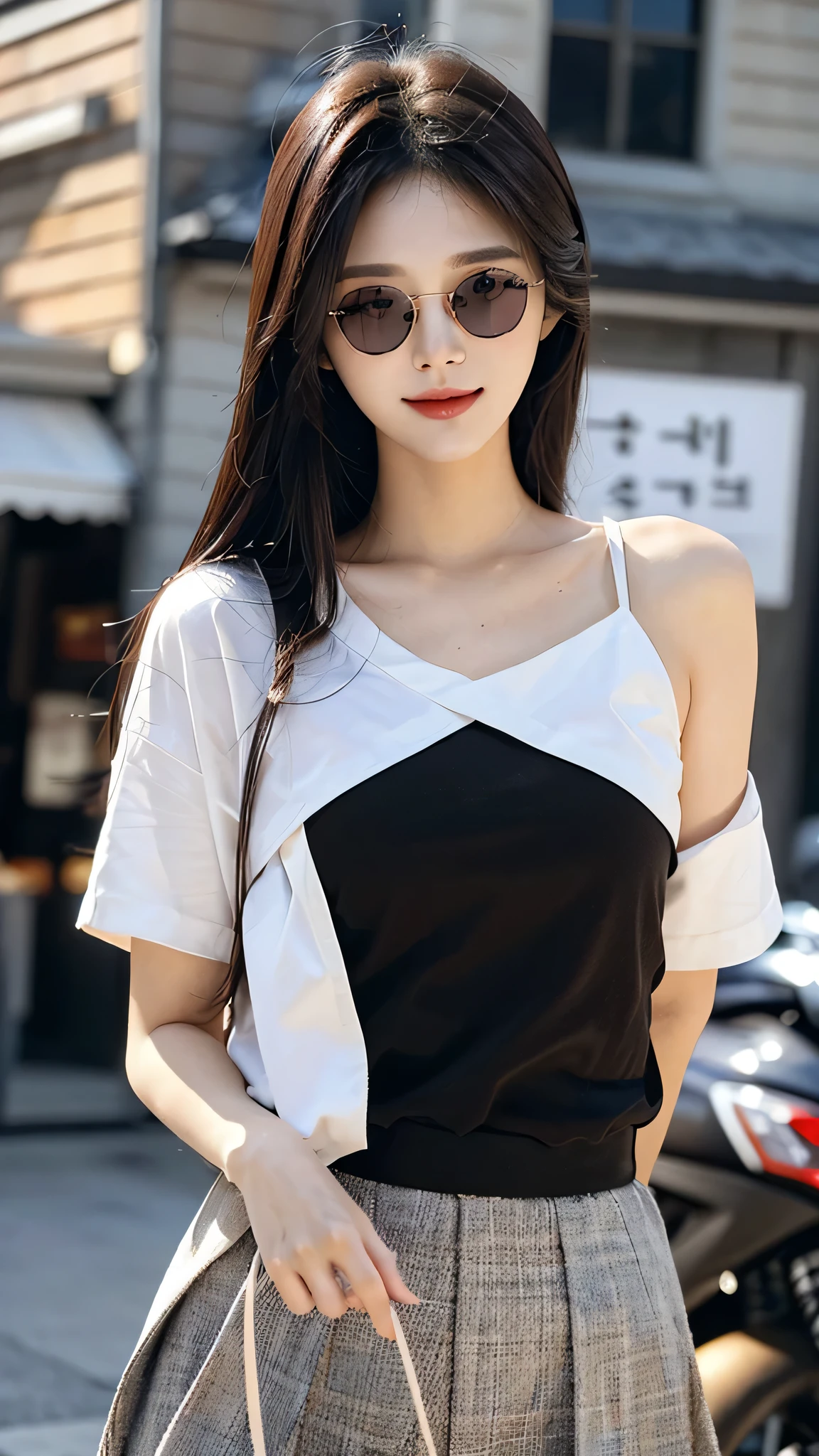 woman Make a cross shape with your arms in front of your chest rejection Wear trendy and stylish clothes