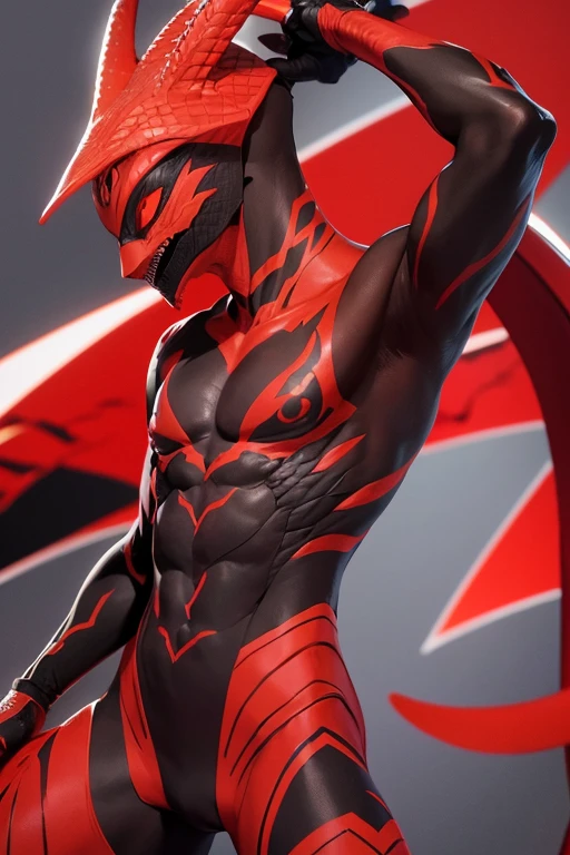 ninja with red reptilian appearance 
