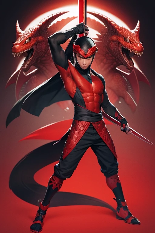 ninja with red reptilian appearance 