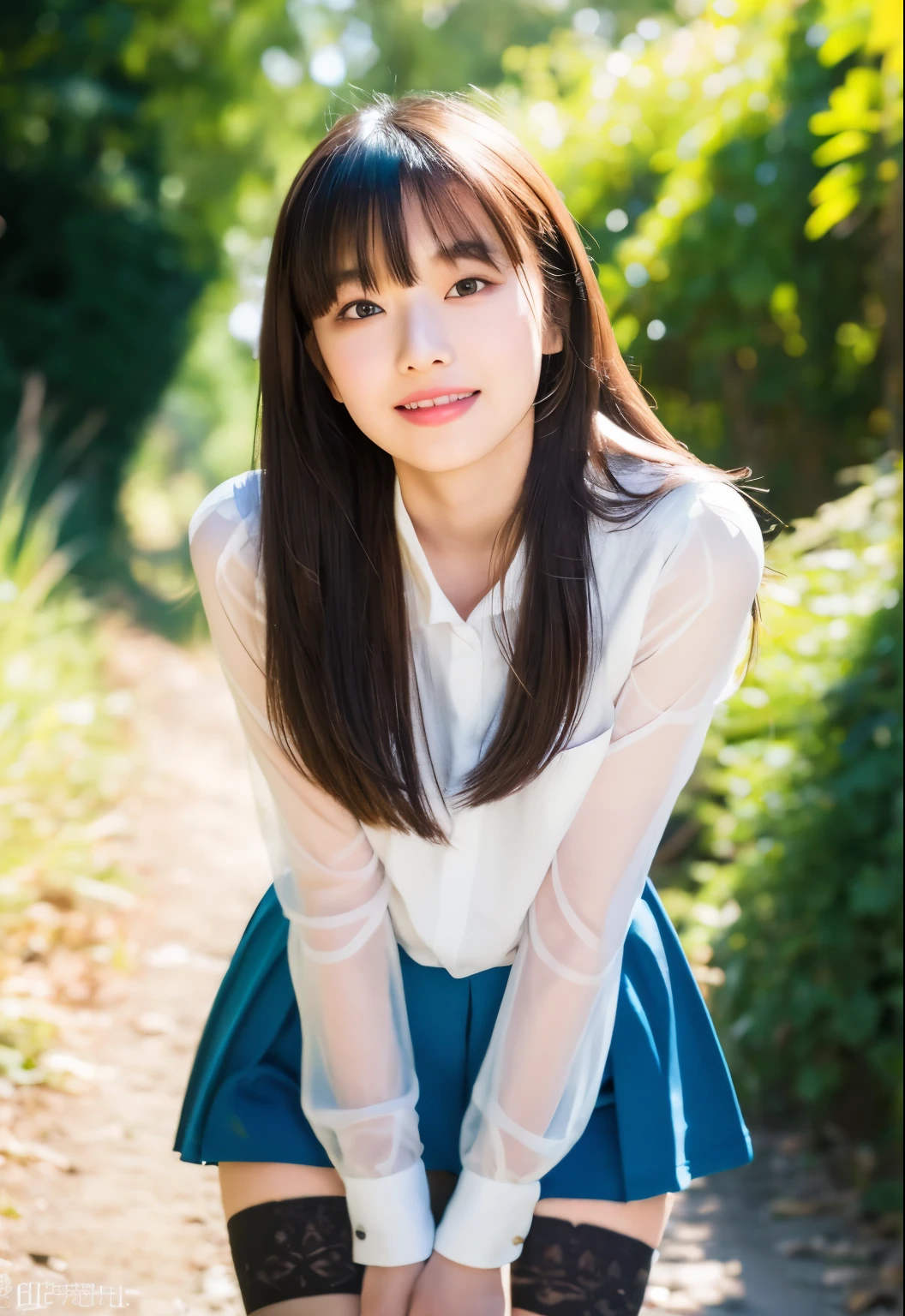 solo,1girl of (20 yo),20 years old girl,young,aged down,
(parted lips),light smile,(thighhighs),
jin clothing,jinstyle,outdoors,(looking at viewer:1.3),see-through,(light blush),
detailed eyes,(intricate:1.05),(looking at viewer),(shiny skin,skindentation),wide angle,
hanfu,
shiny skin, skindentation, best quality, ultra high res, (photorealistic:1.4),