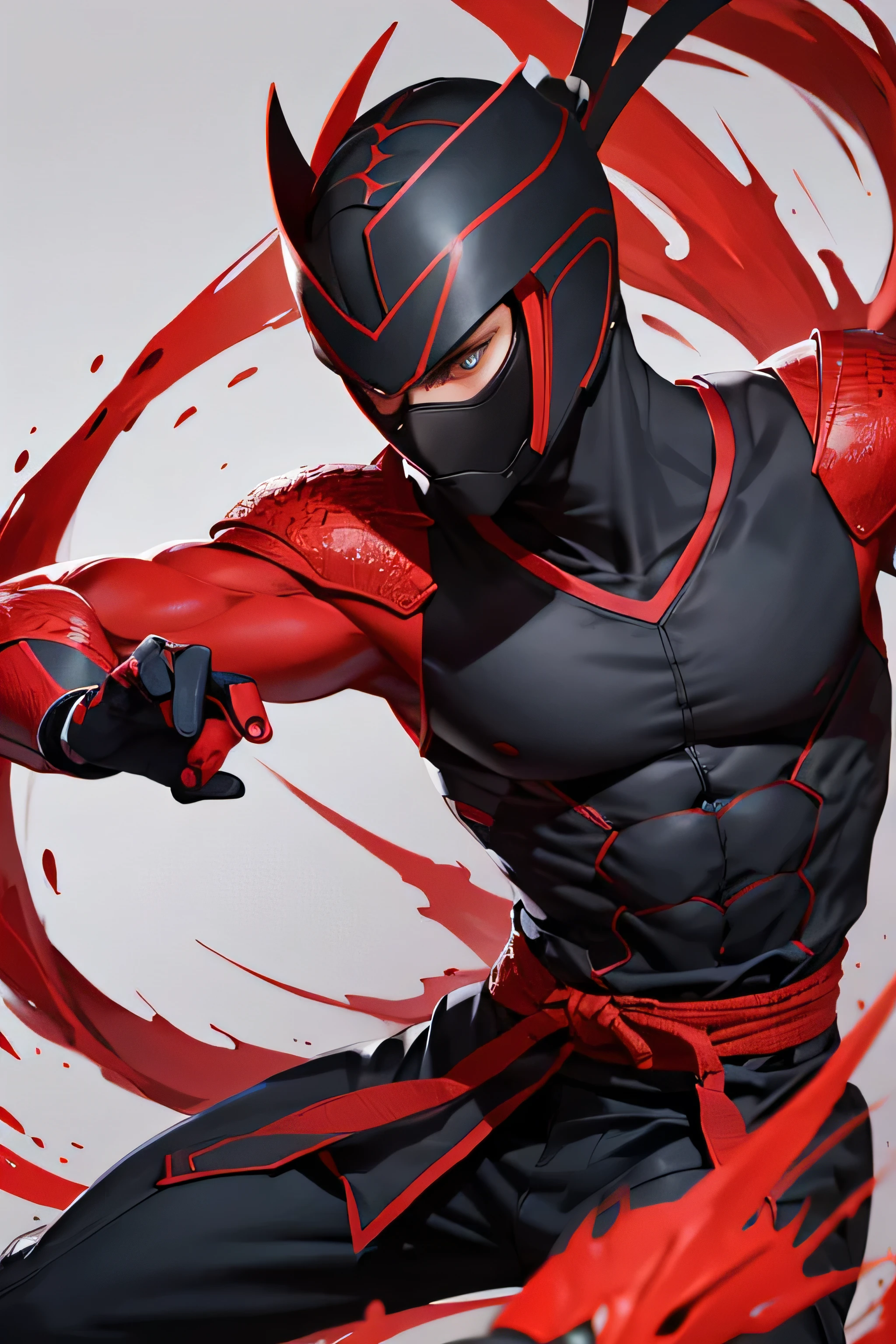 Ninja with red lizard appearance