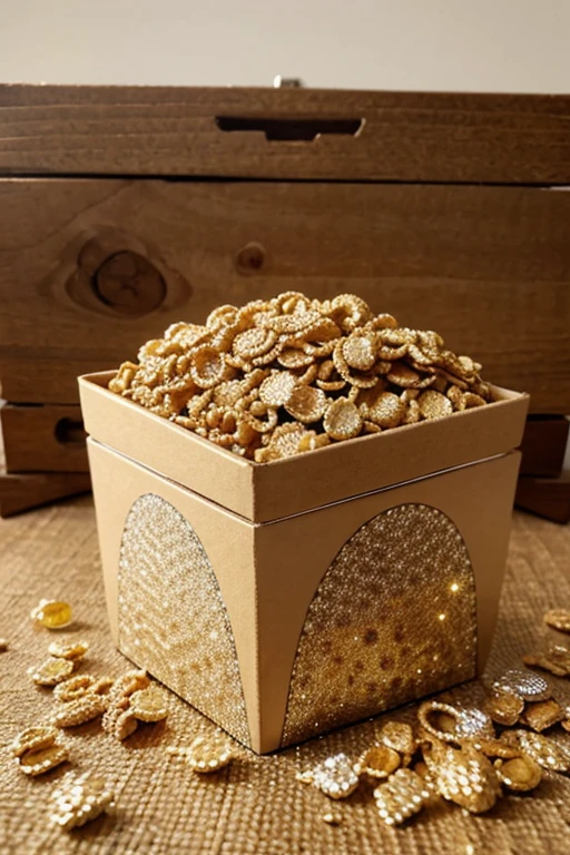 una caja de cereal en forma de diamantes  