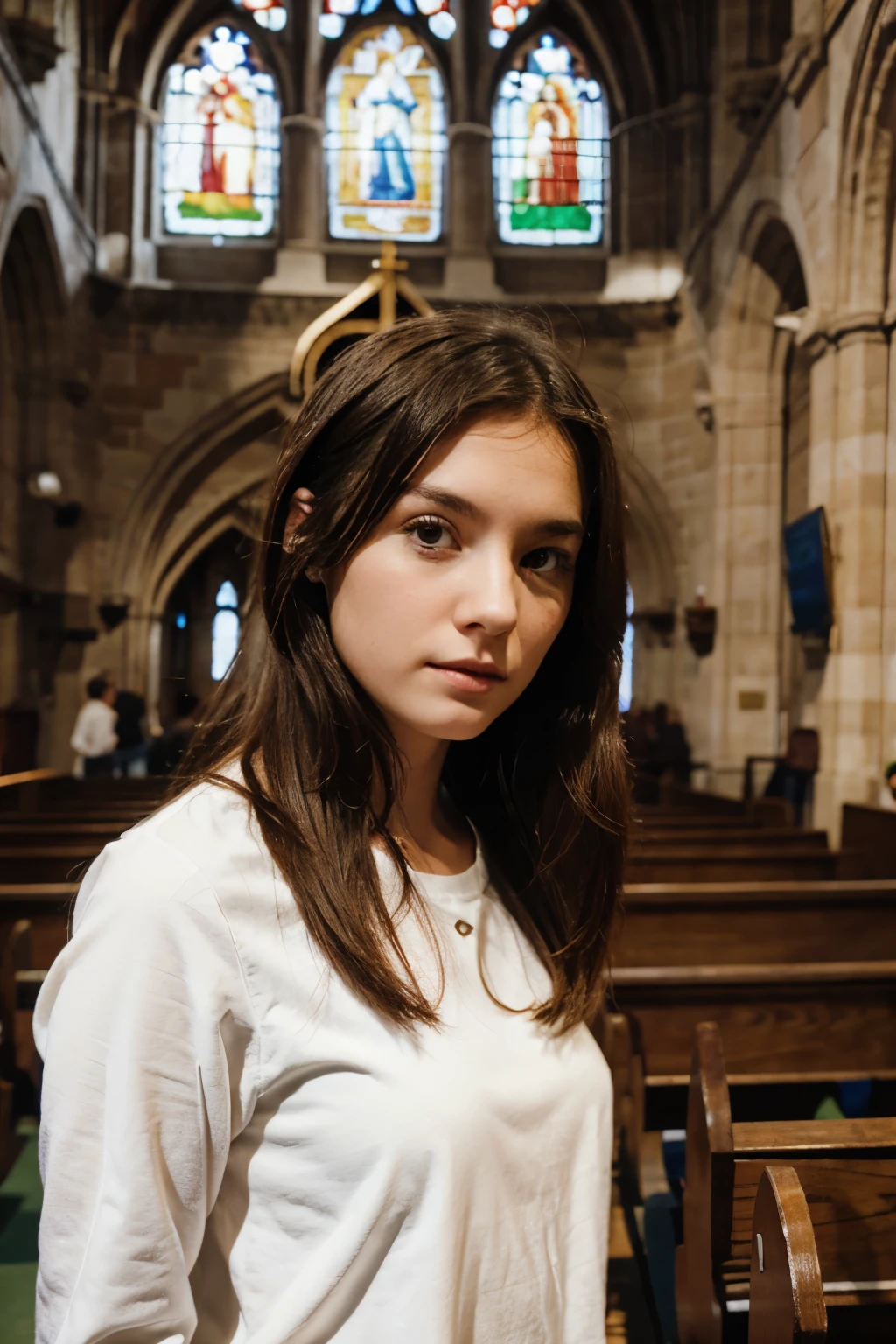 Girl White in Church