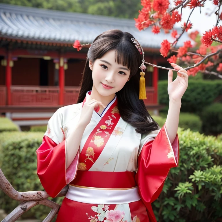 Close-up photo,หญิงชาวเอเชีย 25 ปี วัดรอบอก 36 นิ้วin kimonoผ้าใหมราคาแพง, Posing for pictures, palace ， a girl in Hanfu, traditional art, fan art, Hanfu, fox and bush, Chinese girl, สวมChinese dressโบราณ, Miko, white Hanfu, Sakimi-chan, in kimono, Shikami, irelia, anime girl, sexy pose, on my bed, young and cute girl red expensive silk,Chinese style, Chinese dress, traditional chinese, Cheongsam, Chinese girl, traditional beauty, Chinese woman, with ancient Chinese clothes, Chinese dress, traditional chinese clothing, palace ， girl in hanfu, high quality vertical, Chinese princess,Long, flowing ponytail, beautiful oriental woman, wearing a red Cheongsam
