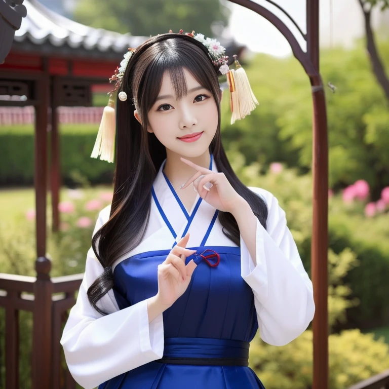 Asian woman Araffe in a blue and white dress poses for a photo, palace , a girl in Hanfu, Hanfu, white Hanfu, Hanbok, Korean girl, korean Hanbok, beautiful south korean women, with ancient Chinese clothes, Wear ancient Chinese clothes, Ulzzang, Japanese clothes, Sakimi-chan, traditional art, ความงามแบบดั้งเดิมหญิงชาวเอเชียอาราฟเฟ่in kimonoโพสท่าถ่ายรูป, palace , a girl in Hanfu, traditional art, fan art, Hanfu, fox and bush, Chinese girl, Wear ancient Chinese clothes, Miko, white Hanfu, Sakimi-chan, in kimono, Shikami, irelia, anime girl, sexy pose, on my bed, young and cute girl red expensive silk,