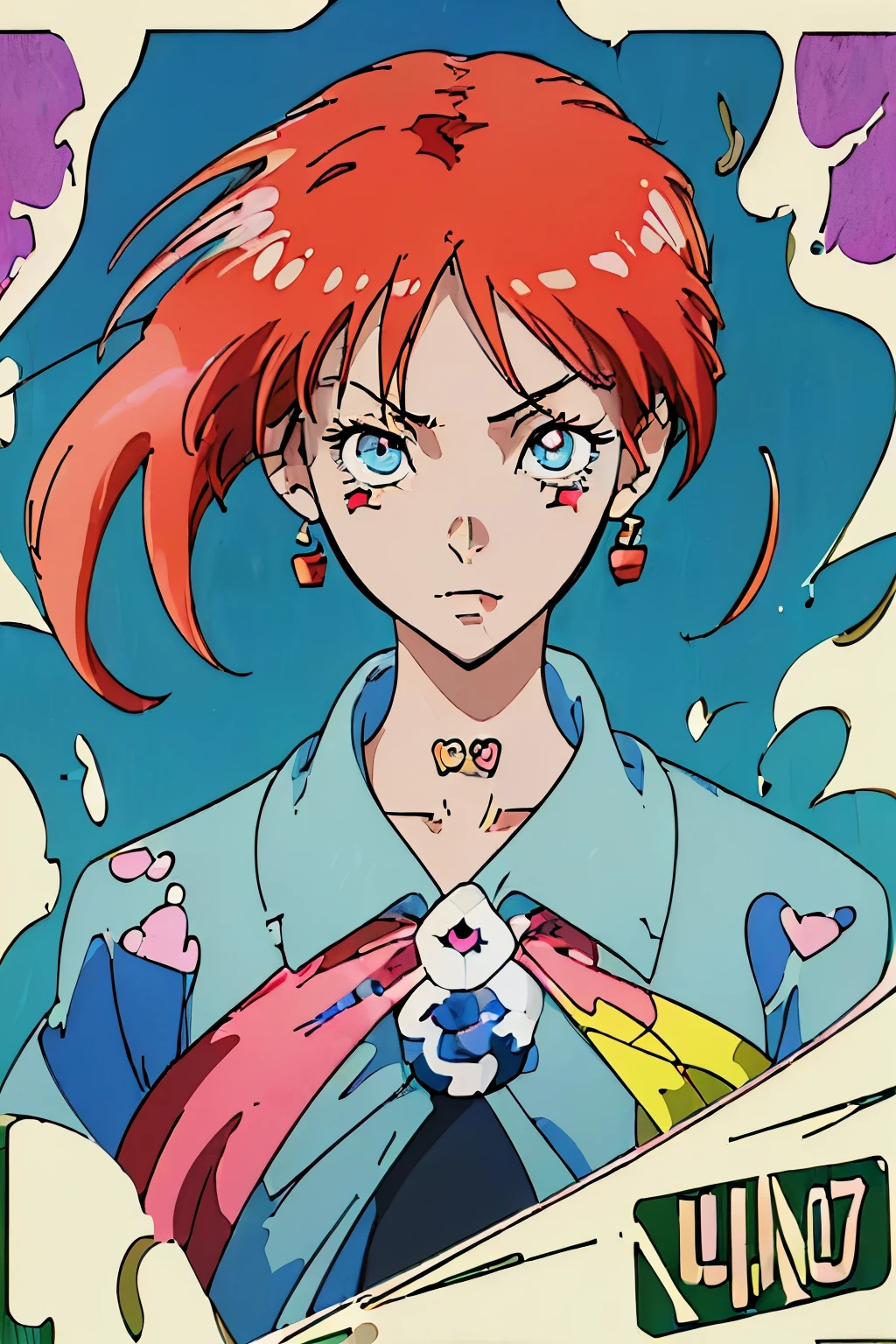 (Masterpiece, High Quality, Anime Sticker: 1.5)
Delightful: 1.1, adorable, wide-eyed, 1990s style anime character, emitting gentle aura, dressed in iconic colors, shining with vibrant hues, intricate details in hair, eyes and clothing, perfect for stickering on various items, adding a dash of joy and nostalgia.