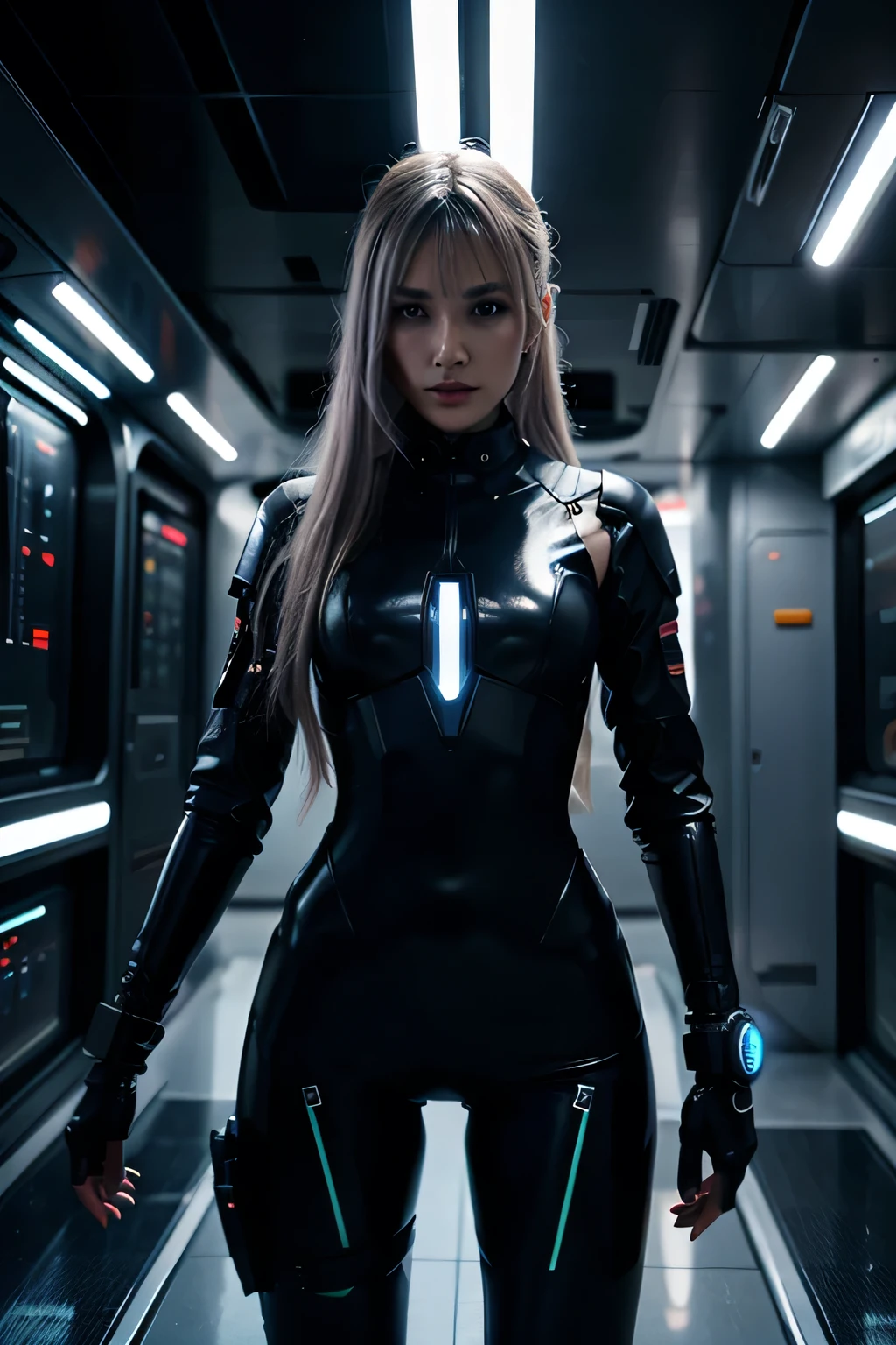 Cyber girl in futuristic world in 4k