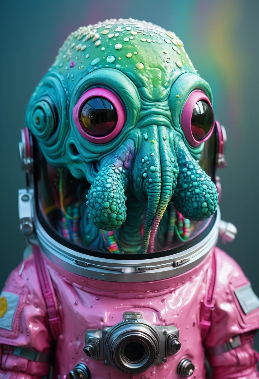 8K, ARTISTIC photogrAphy, best quAlity, mAsterpiece: 1.2), A (potrAit:1.2) Don Bluth Style  ASTRONAUT Cthulhu pink Toon Doll, full body RAW candid cinema, cyan hair, 16mm, color graded portra 400 film, remarkable color, ultra realistic, sad admosphere, dark lighting, oppressive atmosphere, depressive colors, kodak portra 400, photograph,r, Natural Light,  Pinhead lighgts, blur reflection, Brush Strokes, Smooth, abstract, Splatter, Oil On Canvas, rainbow colors, fractal isometrics details bioluminescens : a stunning realistic photograph of wet bone structure, 3d render, octane render, intricately detailed, titanium decorative headdress, cinematic, trending on artstation | Isometric | Centered