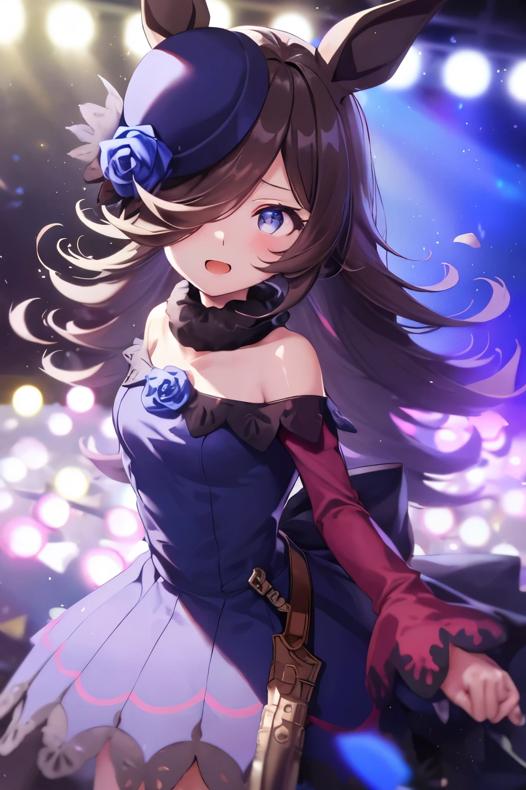 (Tabletop.highest quality).(Dynamic Angle). (CG paintings with attention to detail),(Perfect Image)、Comic Strip.shape.1 girl.Detailed face、Perfect Face.delicateな顔、スーツを着た可愛くてdelicateな女の子、Rough skin、Black Hair.length、(Umamimi Girl)Umamimi Girl、((Beautiful Blue Eyes)).delicateでBeautiful Eyes、Beautiful Eyes、Reflective eyes、smile.(Looking at the audience:1.3).(Face is a little red:0.8)、8k wallpaper、Cowboy Shot、reflected light、Most detailed、Complex、((delicate))、Rough skin、Fine skin、(Super Resolution)、((Cute girl in suit))