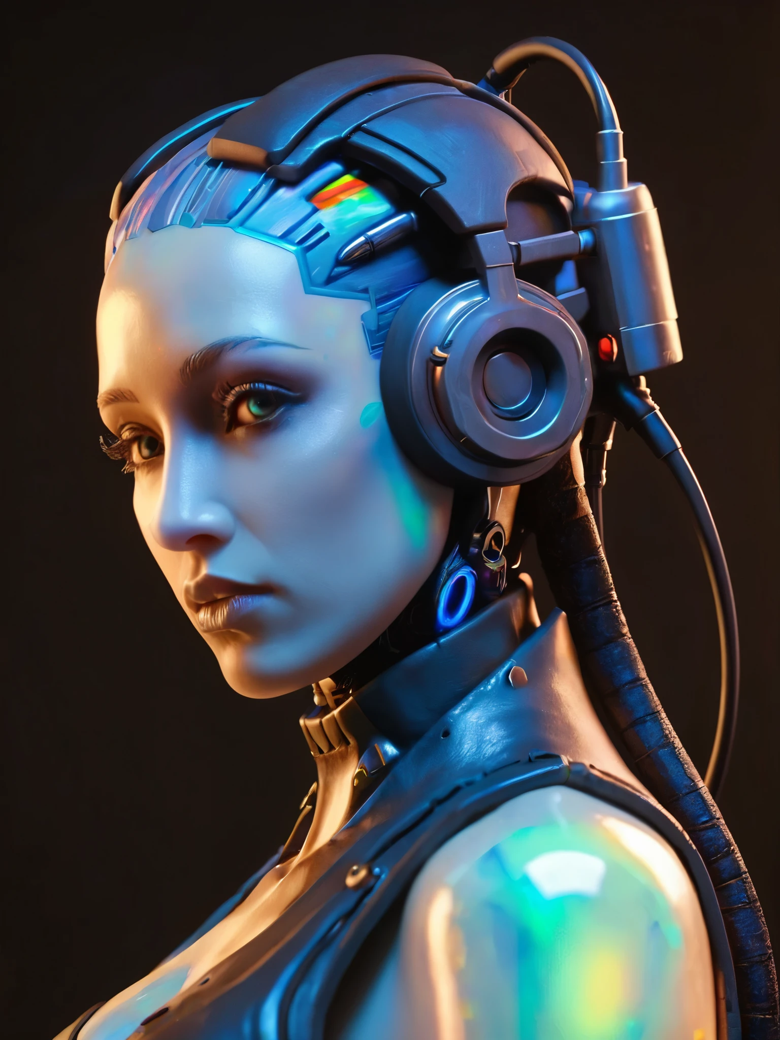 ral-opal, meahophontron, woman, busto, Cyberpunk Themed.
