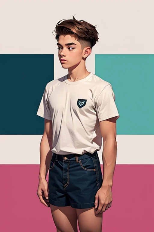 three quarter view, Gen Z male, 20 years old