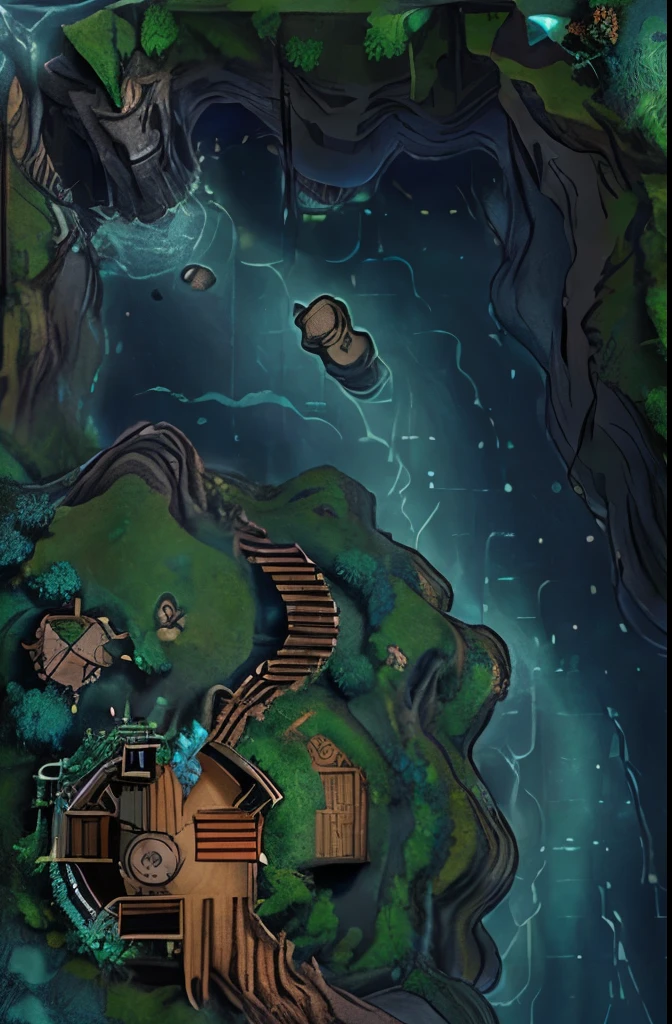 art ghibli dungeon map top of down