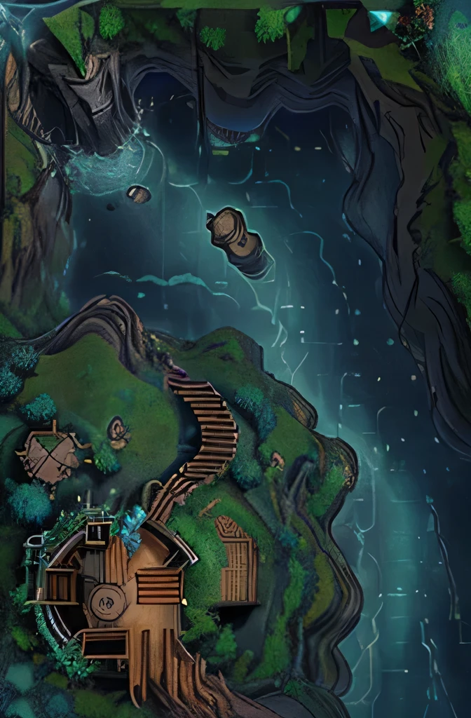 art ghibli dungeon map top of down
