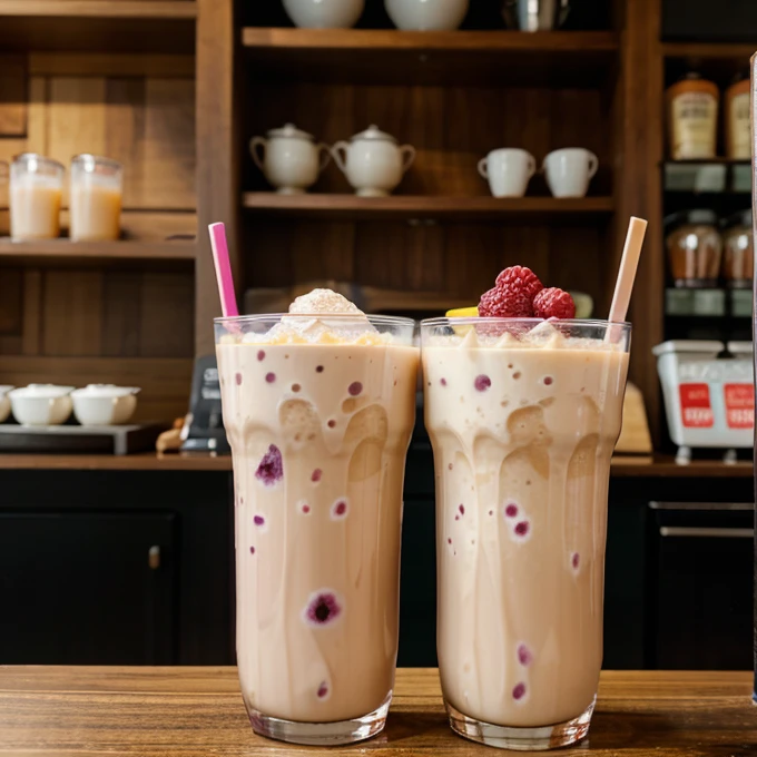 Lingonberrymilk milk tea