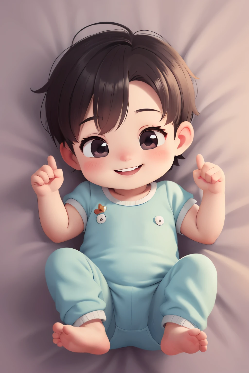 a boy smiling