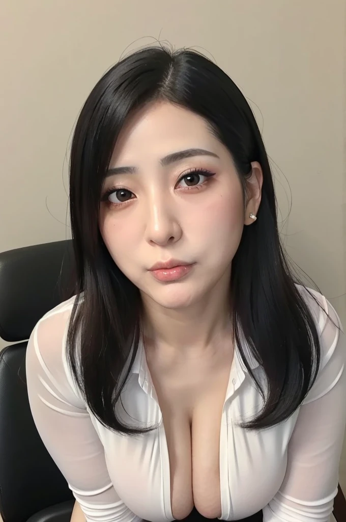 (nsfw:1.2),masterpiece,beautiful face,japanese woman,ultra detailed,(white blouse,),(at office,conference room),,(mature sensual female,seductive,black hair:1.2),38 years old,(tareme:1.2),curvy female,sweaty,beautiful,cround small nose,(woman sucikng penis,pov blowjob:1.2),