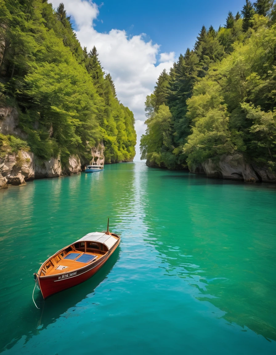 il y a un bateau qui flotte sur l&#39;eau pres d&#39;a chateau, Fantasy medieval town, epic RIVENDELL fantasy, RIVENDELL, highly detailed fantasy art, fantasy highly detailed, Medieval city, Highly detailed 4K digital art, peinture mate haute fantaisie, detailed fantasy art, 4K detail fantasy, a magical and lively city, detailed fantasy digital art