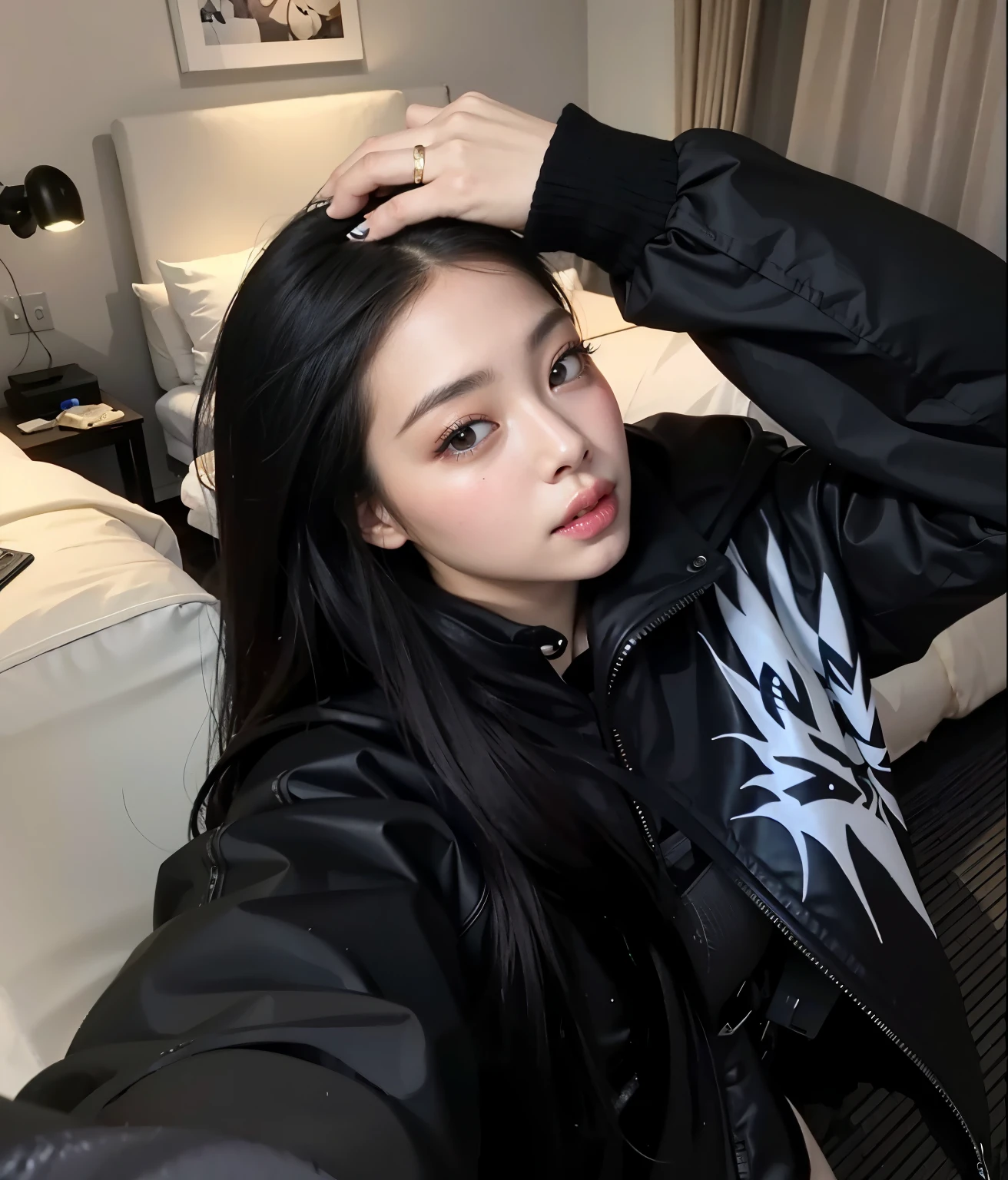 Jenni Blackpink HD with cute lips and huge, an Asian adult woman , beautiful hair, Arms pretty , seios grandes , fleshy lips, olhos bonitos, olhos bem bonitos