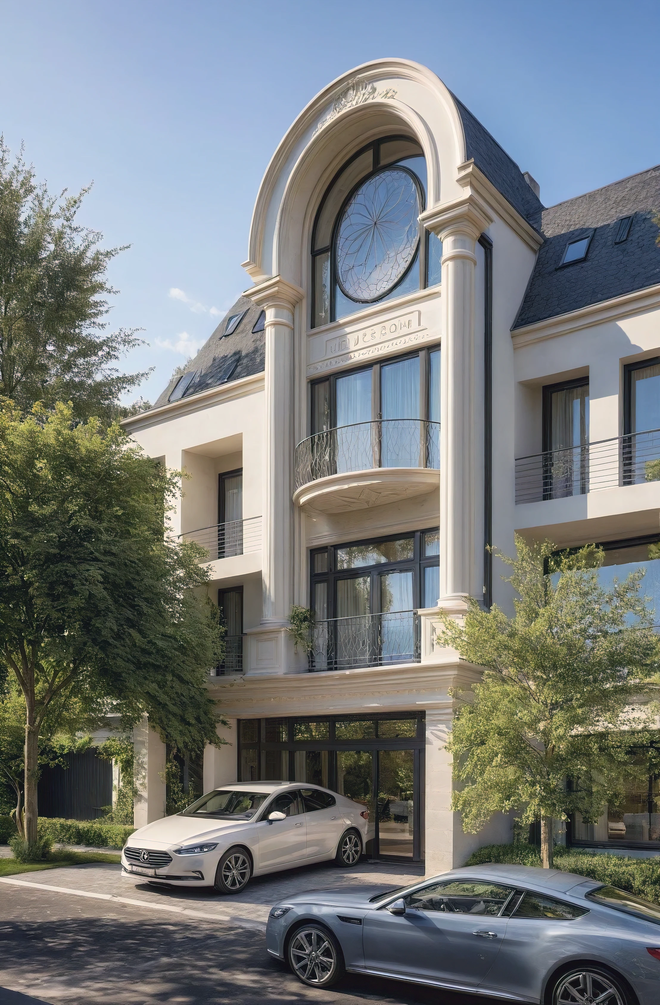 villa moderne, (style moderne:1.2), exterior design, vue de perspective, (block sidewalks and asphalt roads), (la maison du voisin d&#39;Beside), (jour light sky background), Arbres bas autour de la maison, atmosphère globalement paisible photo cinématographique, (L&#39;neutral lighting suitable for the modern villa, clear color thermometer sunlight 5500 KEVIN), Hyperrealistic art, professionnel, 8k, very detailed ï¼, (visualisation de la conception architecturale), (reflection), (se concentrer sur un objet), (material normal bump real reflection), (Scattered light), (hidden light) (rayon de lumière), (lumière multifaisceaux), (rayon de soleil) (multi-level reflection), (rendu de visualisation du logiciel corona:1.2),(((Best quality))), ((chef-d&#39;artwork)), ((meilleure illustration)), ((meilleures ombres)), ((Great detail)), (Lignes complexes), (photorealism),(hyper detail), ((archaic)), ((award-winning design)), (dynamic light), ((jour)), (Lumière parfaite), (Shimmering light), ((photorealistic)), ((complex detail)), ((extreme detail)), ((science)), ((hyper-detail)), ((Great detail)), ((super realistic)), ((Crazy Detail)), ((rendu d&#39;octane)), ((cinematic)), ((tendance sur artstation)), ((High fidelity)), ((video)), ((croustillant)), ((Brillant)), ((Superbe)), ((Attrayant)), ((High quality)),((pointu))((Brillant)), ((Superbe)), naturel, ((Attrayant)), ((Enlightening)), ((impeccable)), ((High quality)),((pointu edge render)), ((moderately soft lighting)), ((rendu photographique)), ((detailed archiving)), {real environment|spring adjustment|espace de style tropical}