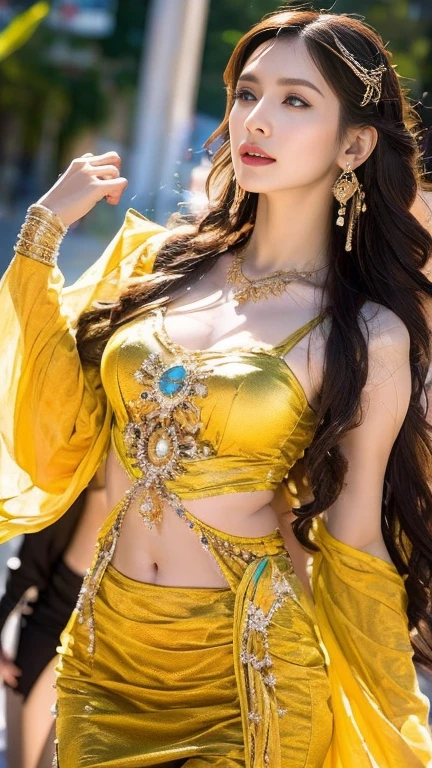 Very detailed, 8k, beautiful, wonderful, (RAW Photos, highest quality), (masterpiece), (highest quality: 1.2), Absurd, Intricate details, (Realistic, Realistic: 1.3), Sharp focus, (Soft Light), (Ambient Lighting), One girl, Beautiful and stylish woman, Colorful and refreshing, Cowboy Shot,
Innovative fashion style, Costumes in a variety of colors and bright patterns, Extraordinary dynamic poses, Dynamic movement and expression, Light and shadow, Costume details, Refreshing and avant-garde, Bright and colorful tones, 視覚的な刺激とbeautiful感覚を呼び起こす写真, Excite the viewers、Amazing Photos, Fascinating, sexy, erotic, Beautiful Face, Detailed face, Perfect balance, Huge breasts, Narrow waist, Crotch gap, sexy thighs,
