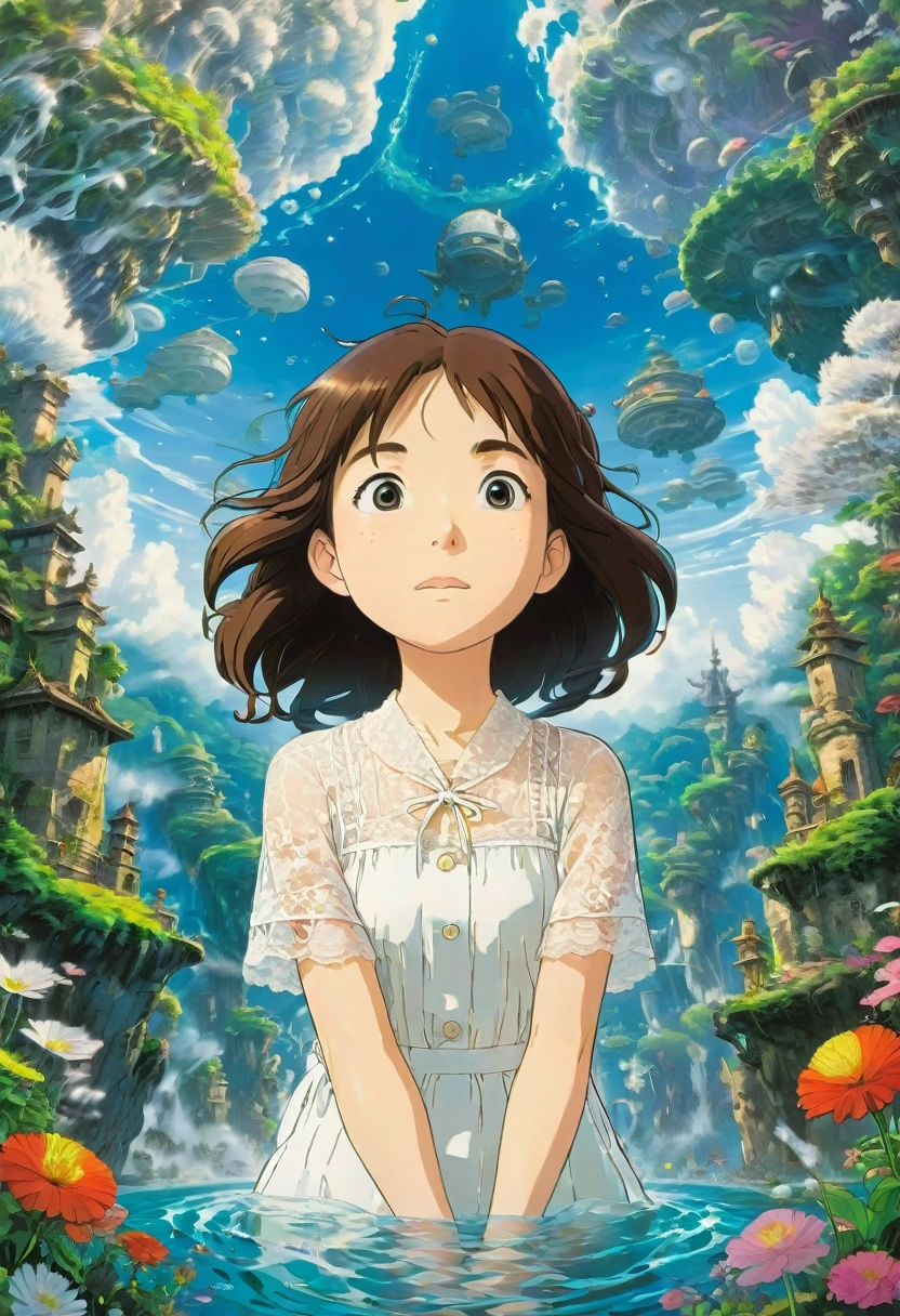 White Lace, by Studio Ghibli, best quality, masterpiece, very aesthetic, perfect composition, intricate details, ultra-detailed
