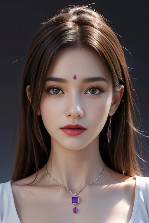 (High resolution 8K), Masterpiece, best quality, realistic ((Medium bust)), hair in one eye, purple eyes, big hoop earrings, sharp eyes, Diamond choker, red gemstone necklace, (symmetrical eyes), (Perfect symmetrical body), Photo of a beautiful 20 year old teenage girl., (The right shape), ((in the teacher's room)), (black mini skirt), University outfit, (( The young woman wore a tight-fitting white short-sleeved shirt., The buttons are unbuttoned., open chest)) ((Black short pencil skirt The skirt has a deep slit in front of the legs.)), belt, bob, long hair, side bangs, Blonde hair, Double eyelids, sharp eyeliner, Eye shadow blush with thick eyelashes. Very delicate and beautiful. round chin. Sharp focus. elegant. The study table is full.. Turn your head with your legs open so they are at eye level.. open your legs. Lift your right leg over your left leg.. Let your legs open naturally.. With your legs slightly separated., dynamic poses,