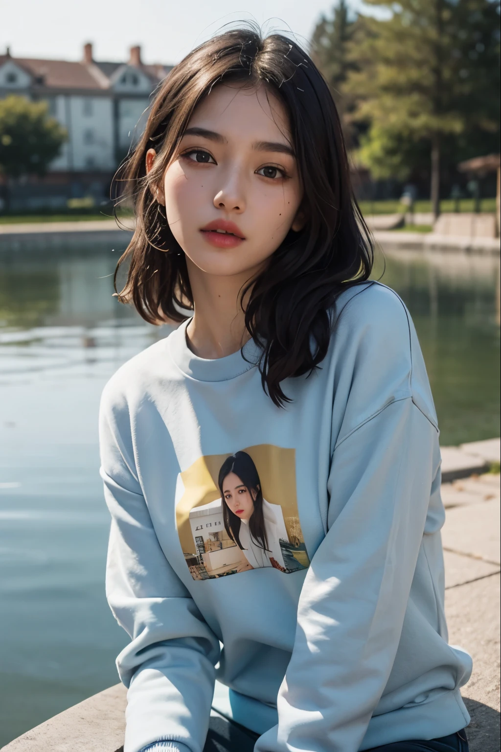 highest image quality, masterpiece, Super:1.4), Number of photos, 1 girl in,Highly detailed face and skin textures, Delicate eyes, Realistic eyes, 美丽Delicate eyes, (Realistic skin), attractive, Super锋利度, Surrealism, Very detailed, Golden Ratio, (Sweatshirt, water leakage, That&#39;That&#39;It's too dark, despair, Compassionate, poor, light, Big watery eyes, Big watery eyes, (Torn clothes: 1.5), ((wet clothes: 1.4)), bShoulder, True Rain, Wet hair, ((South Korea, Whole body))