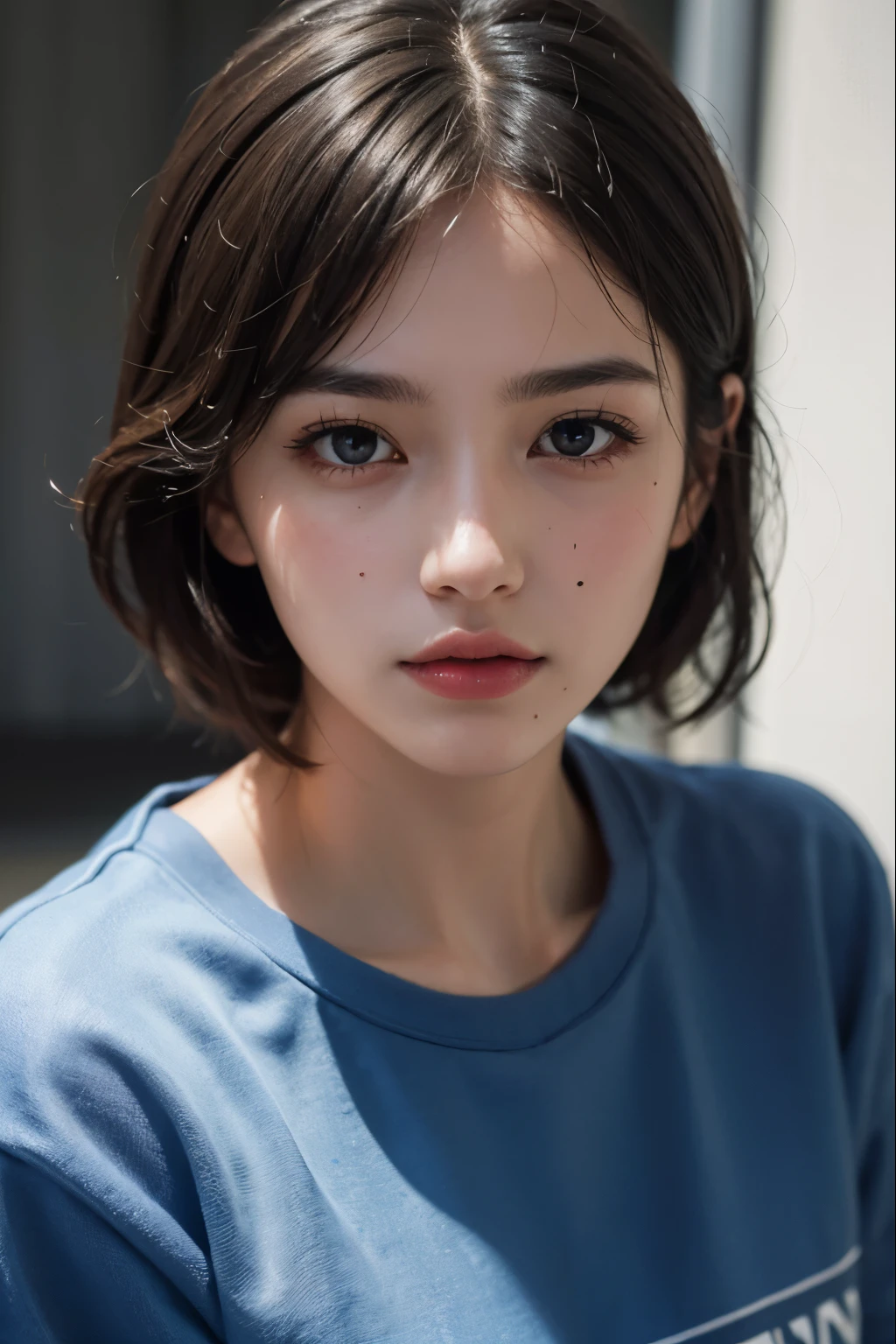 highest image quality, masterpiece, Super:1.4), Number of photos, 1 girl in,Highly detailed face and skin textures, Delicate eyes, Realistic eyes, 美丽Delicate eyes, (Realistic skin), attractive, Super锋利度, Surrealism, Very detailed, Golden Ratio, (Sweatshirt, water leakage, That&#39;That&#39;It's too dark, despair, Compassionate, poor, light, Big watery eyes, Big watery eyes, (Torn clothes: 1.5), ((wet clothes: 1.4)), bShoulder, True Rain, Wet hair, ((South Korea, Whole body))