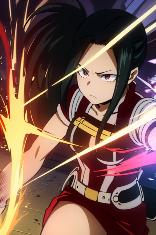 Momo yaoyorozu,(My hero academia),(perfect image),(great image resolution),(1 girl),(long black hair),(a student From the hero course), (a student at the UA school of Boku no hero academia)