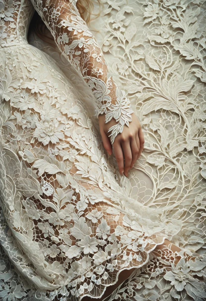 White Lace, by Laura Makabresku, best quality, masterpiece, very aesthetic, perfect composition, intricate details, ultra-detailed