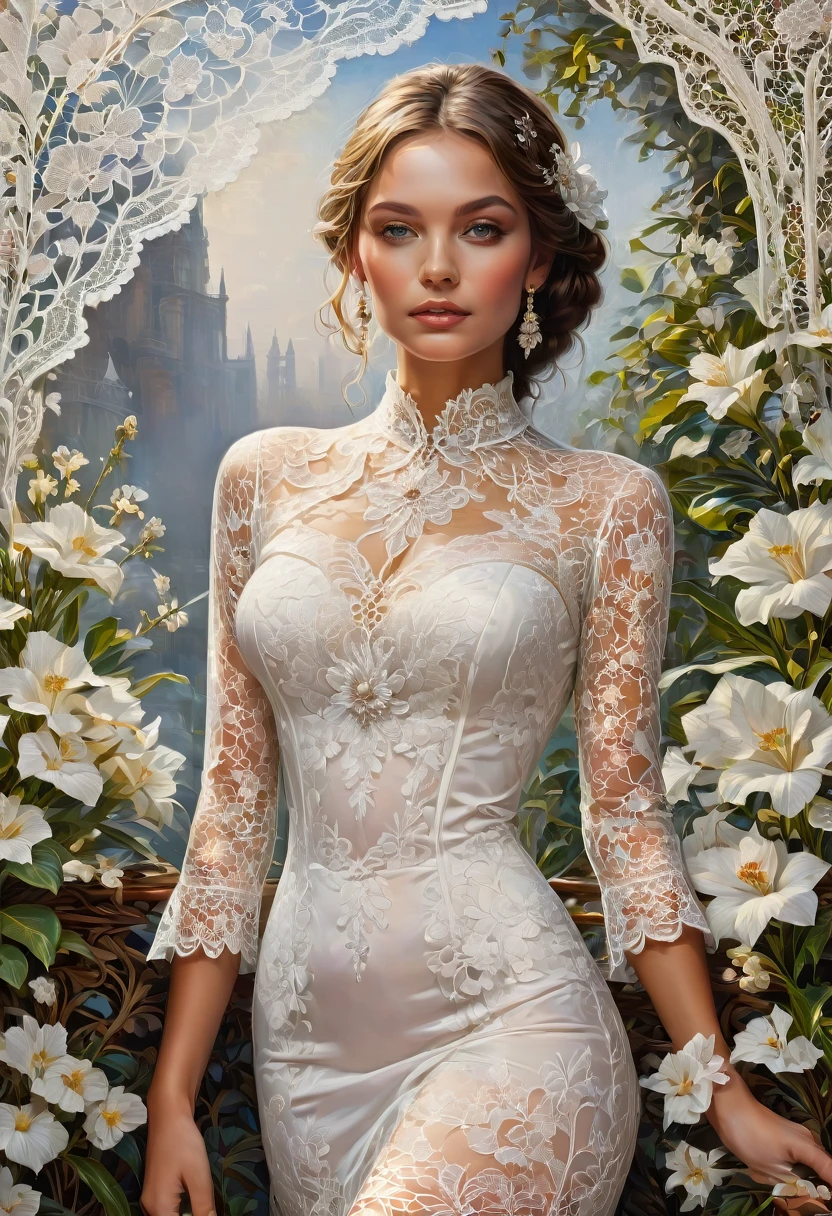 White Lace, by Matthew Naythons, best quality, masterpiece, very aesthetic, perfect composition, intricate details, ultra-detailed