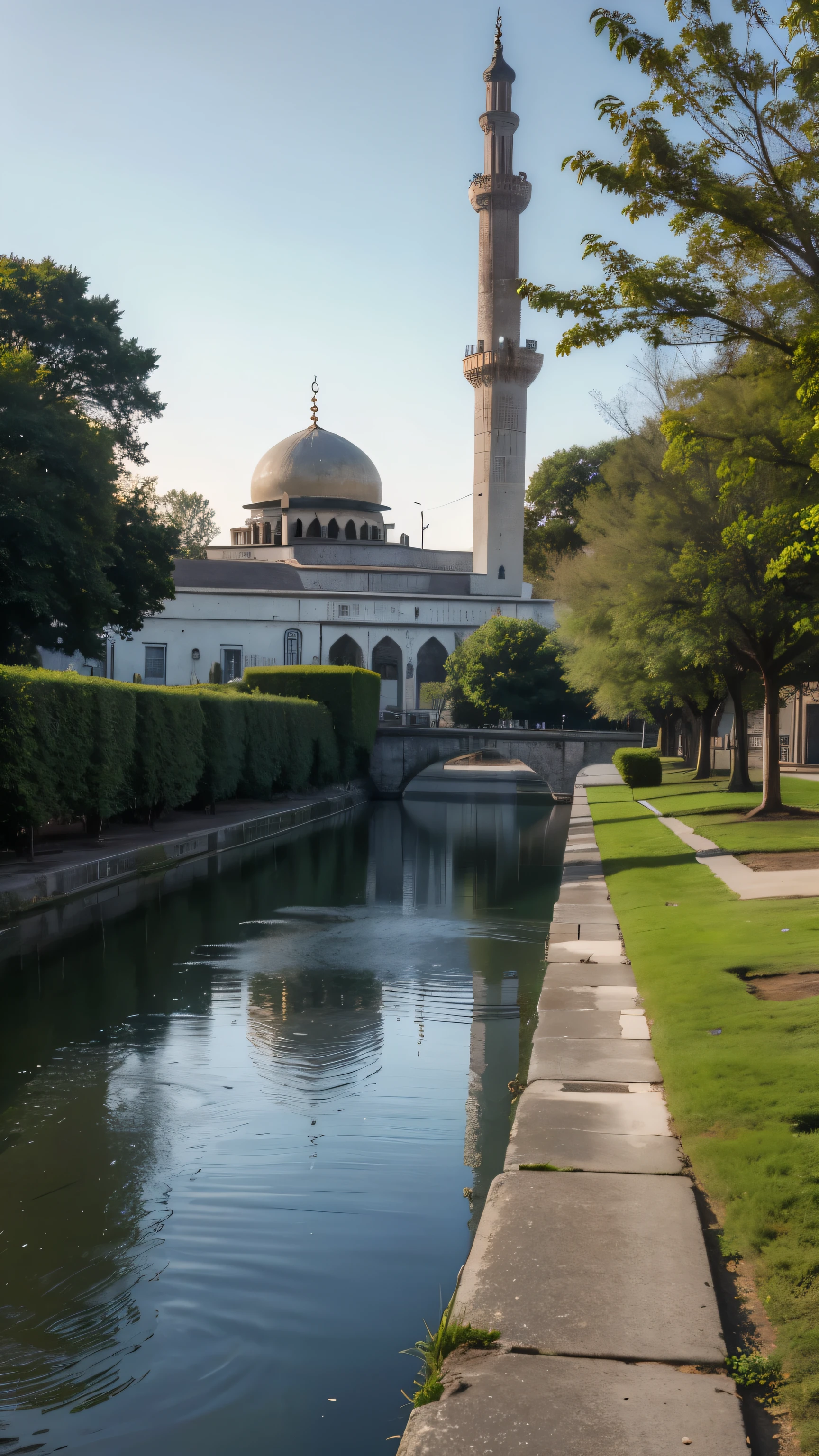 mosque, beautiful, exterior, trees, sexy, river