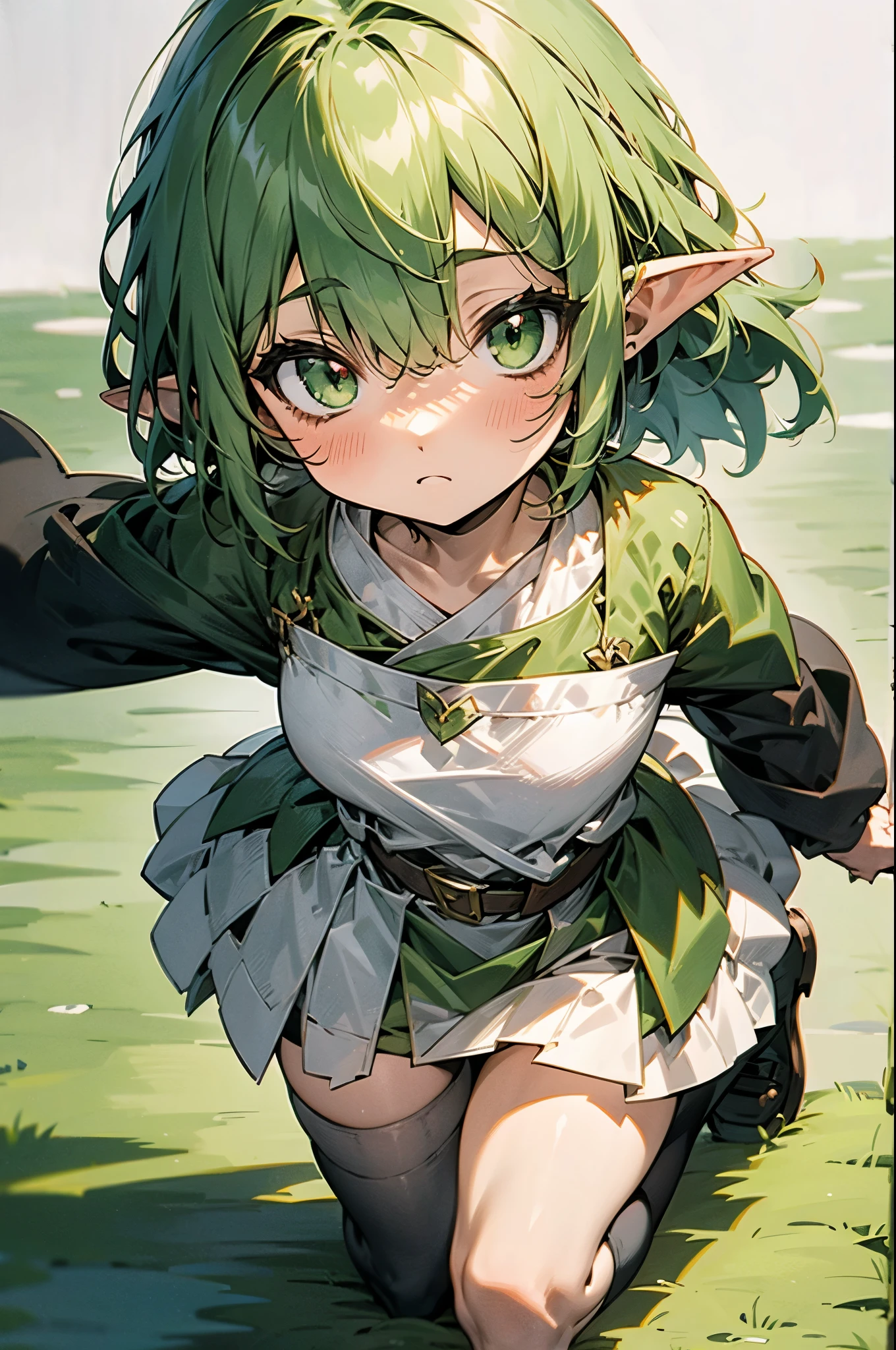 cute anime green hair elf ???
