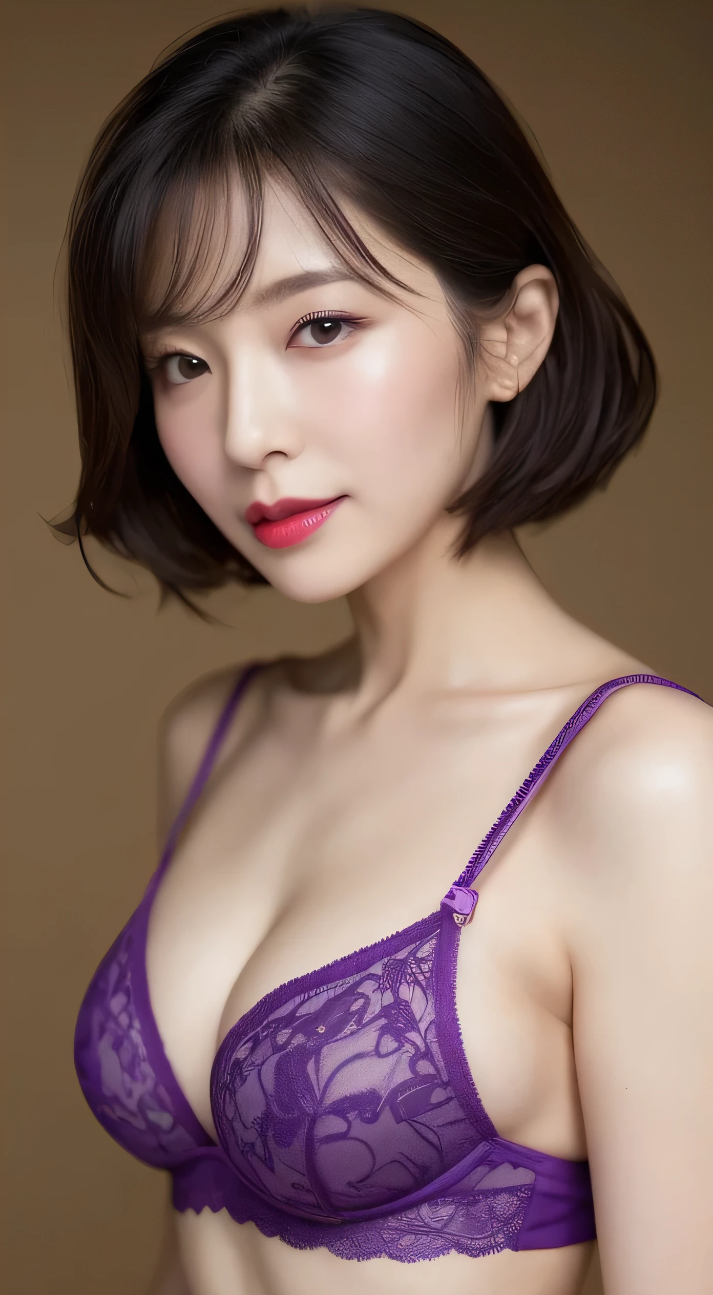 ((elderly Mature Woman)), ((concentrate)), (Full body image)(Beautiful woman), (news), Purple Lingerie, gravure, Depict lips accurately, Red lipstick, Purple Lingerie, senior citizen,Mature Woman, Flashy face, highest quality, super high quality, Realistic, ultra high density skin, Perfect description, (1 Japanese Mature Woman), (erotic), 100 years old, Big Breasts, charm, Glamour, sexy, Pure white skin, Looking at the audience,