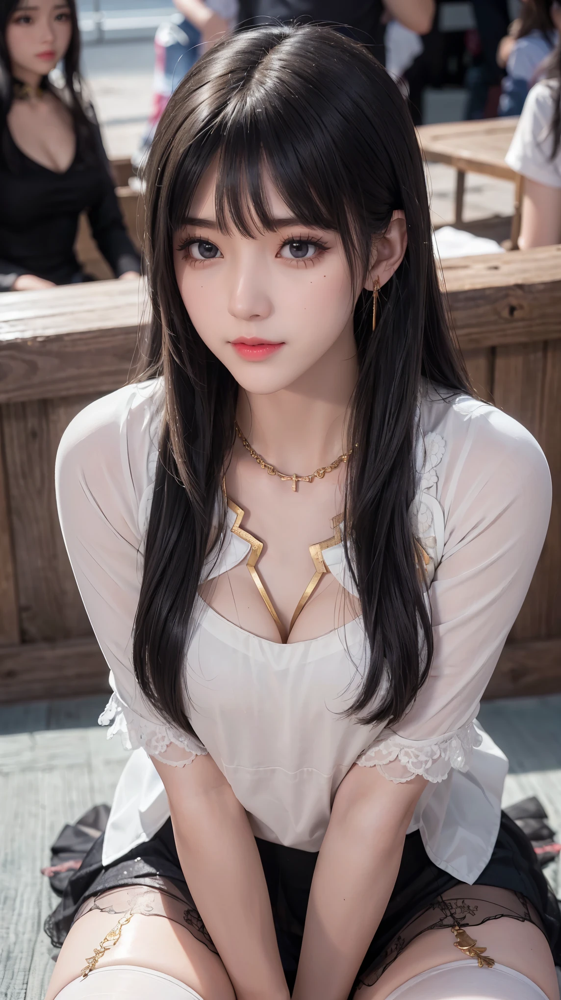 Black hair,(long hair),Black eyes, (Glowing eyes),(White stockings:1.2),,,Fun,Fascinating facial expression,Aheiyan,charming,blush,Shy,surprise,panic,shy,Shame,disgust,dislike,(Medium chest),quilt玩坏,quilt,wink at someone,Ah Hey Yan,Comfortable,Call,Open your mouth,Slobber,Eroquesis,Skin is fair and rosy,Ruddy complexion,Sweat,Wet,Color，one person,Students crying on the ground,Duck sitting，Unsatisfied,,petting，sexual pleasure,Endure the pleasure,leave,Charming expression,(Students crying on the groundDetailed depiction),(Duck sittingDetailed depiction正面)，Detailed depiction,Half-length figure(masterpiece), (close up), (best quality), Very detailed, (close up) Beautifully, beautiful, (close up), (A beautiful Girl), (collar, collar), (Delicate pink areola nails:, (Delicate skin painting), (thick skin: 1.4), Top CG 品质 8k 壁纸, Practical, master level, masterpiece, portrait, center, Watch the footage, Beautiful Chinese-Korean mixed-race idol, (Ultra-fine description of faces and facial details), (blush), bitten lip makeup, sweet smile, Perfect facial features, Red Eyes, Blind band+Hair covering one eye, (Ruby nail). fat_ mons, Camel toe,"Top CG, best quality, masterpiece, Gentle beautiful girl, White skin, Perfect facial features, close up面部特征, Bright Eyes, red lips, Exquisite smile, Beautiful and heroic, necklace, Lace hollow collar, earrings, Black Hair, shiny, Transparent and visible skin, Upper body red long coat, Transparent plastic deep V-neck T-shirt lining, Showing breasts, close-up Showing breasts, Wearing a mesh skirt, 4k picture quality, Urban Beauty, modern City, Lace cutout socks, realism, City, TRAIN STATION, Qixi Festival, Standing, stroll, motion capture, Shopping, Wide-angle lens, 左腿大腿蕾丝领带long hair, 精致Perfect facial features, Perfect face shape, Light makeup, Liu Yemei, beautiful big eyes, Clear colored eyes, Sweet eyes and eye bags, Long eyelashes, Small upturned nose, moist and glowing lips, ((slim, golden ratio curve)), radiant skin, (((top: Printing T-Frame)), ((Bottoms: Denim shorts, ((Footwear: sports shoes)), ((at the airport, Detailed description, In front of the airport counter, permanent)), For the audience, Doppelgänger shot, Highest precision, Precise and perfect human structure, masterpiece, Best image quality, higher quality, High Detail, Ultra-high resolution, 8k resolution, Super fine details, Surreal photos, Pixel perfect white hair、Close-up of Miss wearing white mask, Beautiful character painting, guweiz, Gurwitz-style artwork, White-haired god, author：Yang Jie, 史诗般beautiful人物艺术, Stunning character art, author：Fan Qi, by Wuzhun Shifan, pixiv Art Street Guviz, Single ponytail, insult, High Ponytail, Tall and big, Long legs, (sleeveless lace shirt), (shorts), (Striped )), ((Striped )), Walk, elegant, dignified, Miss, beautiful曲线, sweet smile, Strong sense of detail and layering, color丰富绚丽, Has a unique texture, rich and colorful, color, vivid, Design Art, 16K, Super detailed, {{illustration}}, {Extremely refined}, {Exquisite surface treatment}, Super detailed, Delicate and shining eyes, {{light}}, 极致light效果, Model: realism, CFG size: 12, Laura: Bright texture (1.35), high quality, masterpiece, Exquisite facial features, Delicate hair depiction, Detailed depiction of the eyes, masterpiece, best quality, Ray tracing, Extremely detailed CG unified 8k wallpaper, masterpiece, best quality, (1 girl), 完美Miss身材, (((Skinny white T-shirt))), beautiful eyes, (Delicate face), short black hair, Tie your hair up, light blue hairpin, Black silk frame glasses, in class, (White skin), (Optimal lighting), (Super intricate details), 4k unity, (Super detailed CG), Showing off her white legs, , Hot Pants, shorts,