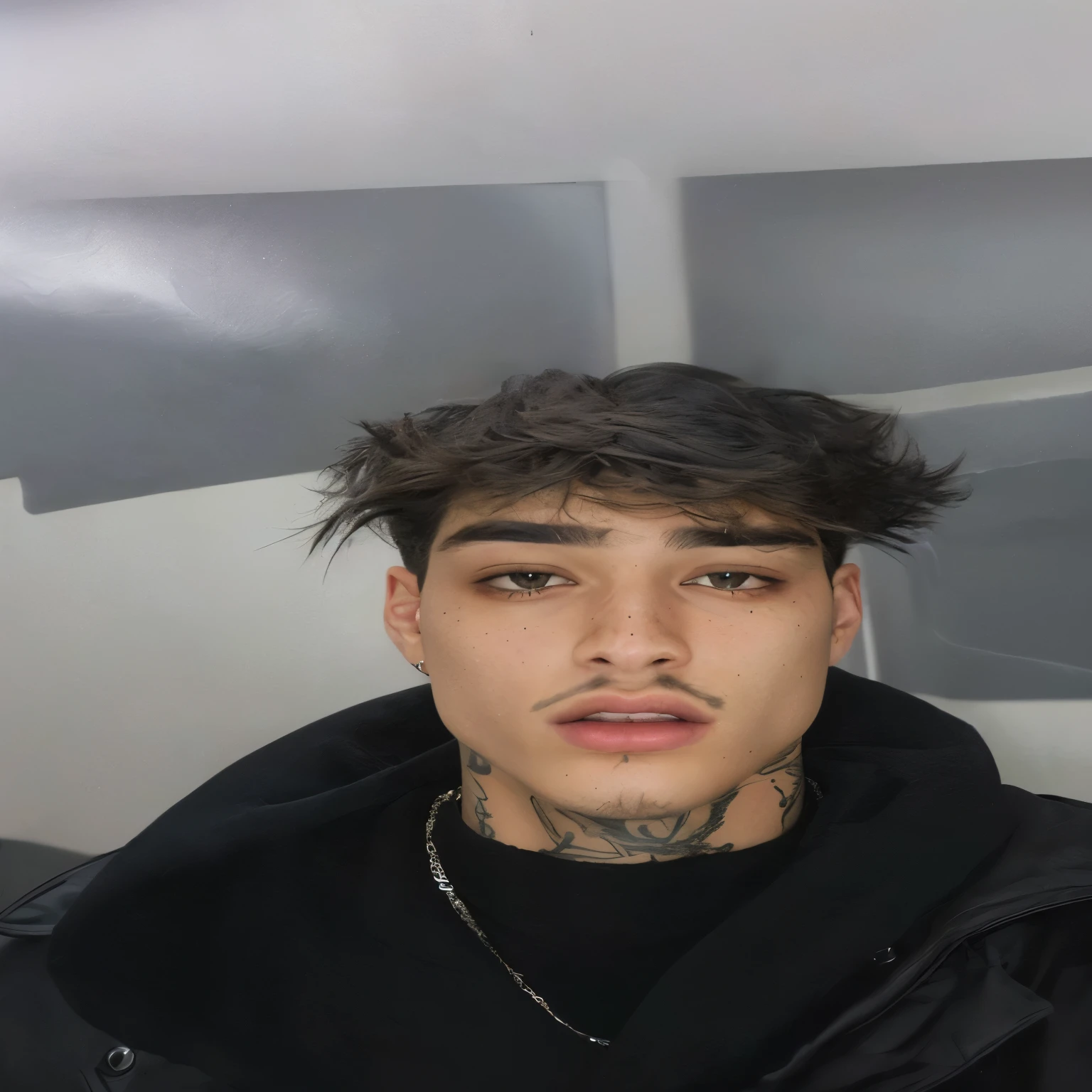 edgy man with messy haircut and face piercings, monocelha, 18 anos de idade, cara muito feia, sobrancelhas selvagens, 1 6 anos, parted lips, 21 anos de idade, 22 anos de idade, estilo de seb mckinnon, ugly appearance, androgynous face, imagem frontal, taken at the beginning of 2020