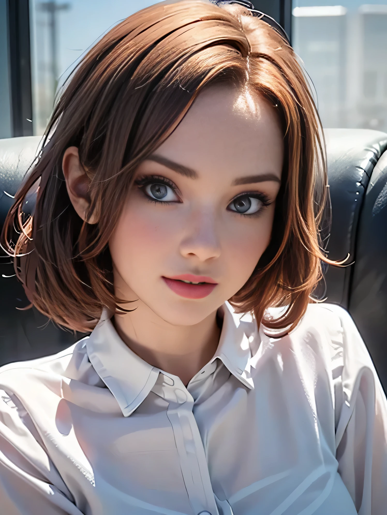 (photorealistic:1.5), (solo, one girl:1.5),(shine a bright light on women),(ultimate beautiful girl:1.5),(shiny skin),(oily skin),(red Hair:1.3),(Super long hair:1.3),(use pink glossy lips),(healthy body),(sweet smelling girl),(virgin girl),chuuChloe,(clean girl),(cute:1.3),(relaxing time:1.5),(Serious face),(ultra sexy1.5),(very happy),flowers,(very large eyes:1.5),(high nose),(sheer shirt),(thin clothes),(slender body),(animation style face:1.5),(elegant)