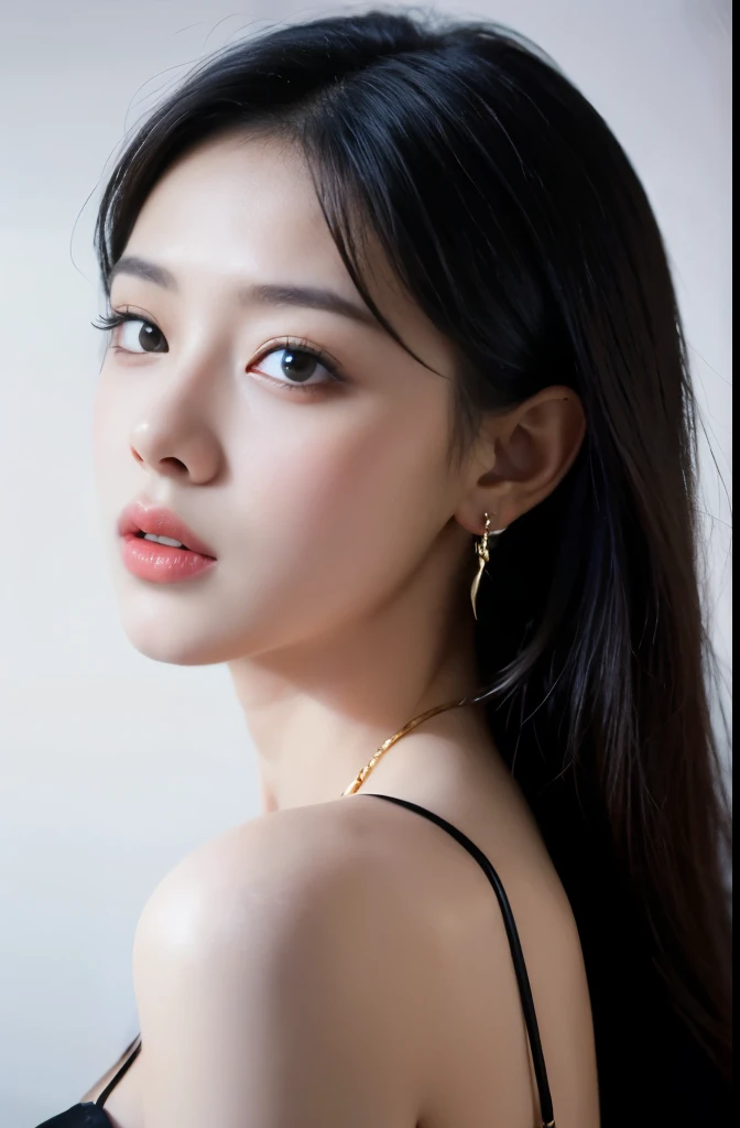 (masterpiece:1.3), (8 thousand, realistic, RAW photos, best quality: 1.4), (1 woman),(very sexy), (Beautiful makeover), (유난히 아름다운 realistic 얼굴), (Build a beautiful body) , (beautiful face), (beautiful face), (long eyelashes), (double eyelid), (realistic face), (black hair. parted, long hair:1.3), (아름다운 parted스타일), (realistic eyes), (really beautiful and delicate eyes), (beautiful and big breasts),(realistic skin), (beautiful skin), (absurd), (attractive), (ultra high resolution), (extremely realistic), (very detailed), (golden ratio), (necklace), (earring), (So beautiful and sexy)