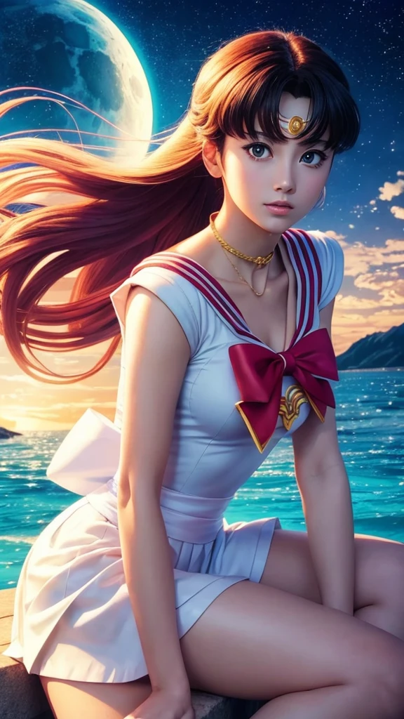 Sailor Moon, an anime made by Japan, sitting