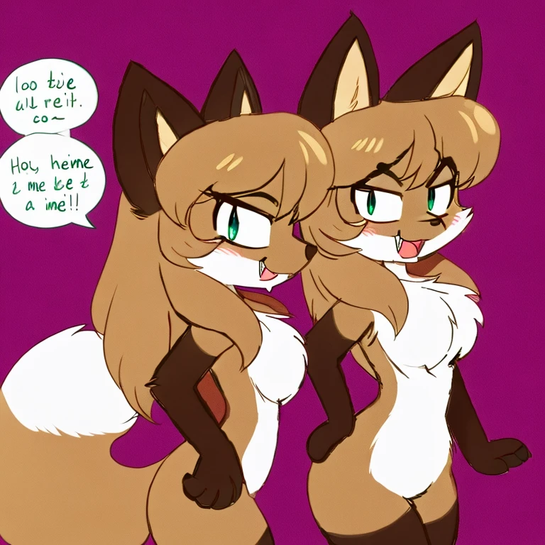 uploaded the e621, beautiful and detailed, woman (((female))) ((anthro)) Fox, (Averi, Fox girl), cinematic lighting, Fox, (anthro, fluffy fur), 1girl, anthro fox girl, body fur, curvy, sexy, nice, cute, hot, comfortable anime-style cartoon-style, digital drawing, SFW, flat chest, nervous smiling, sassy, sassy hips, smug, fangs, simple background, speech bubble, green eyes, side view, looking at viewer, folder in hand, holding folder, folder